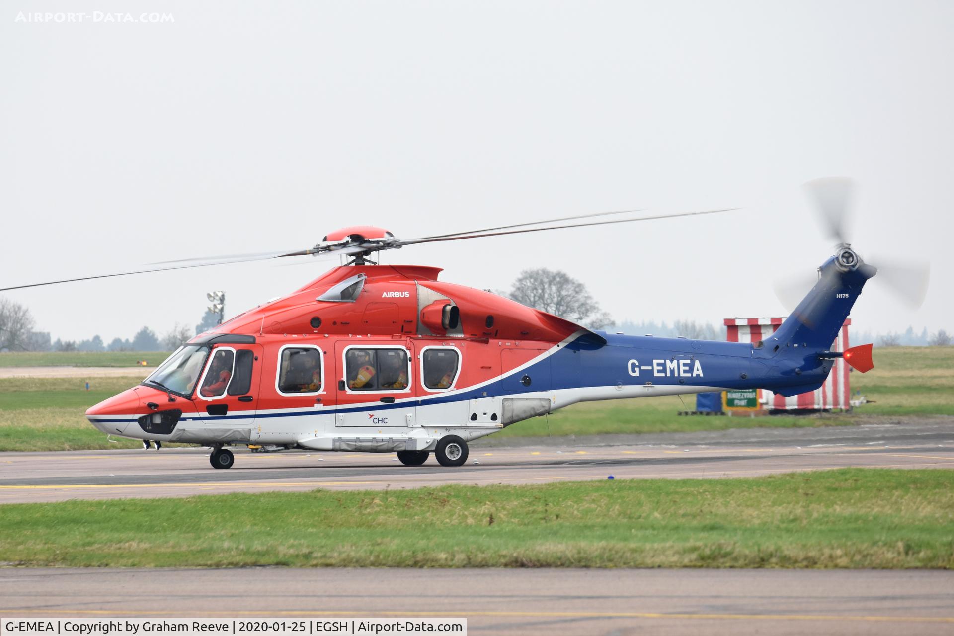 G-EMEA, 2016 Airbus Helicopters EC-175B C/N 5024, Departing from Norwich.