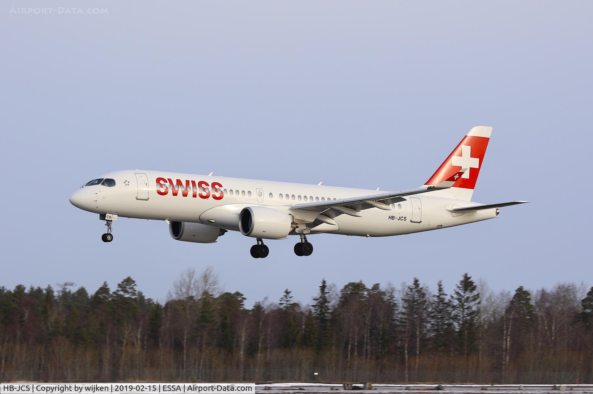 HB-JCS, 2018 Airbus A220-300 C/N 55045, RWY 26