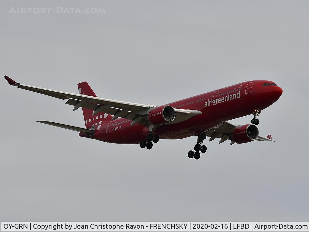 OY-GRN, 1998 Airbus A330-223 C/N 230, Air Greenland GL935 from Copenhagen (CPH) to Sabena technics Bordeaux