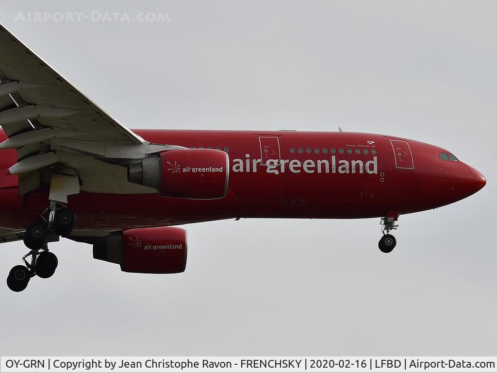 OY-GRN, 1998 Airbus A330-223 C/N 230, Air Greenland GL935 from Copenhagen (CPH) to Sabena technics Bordeaux