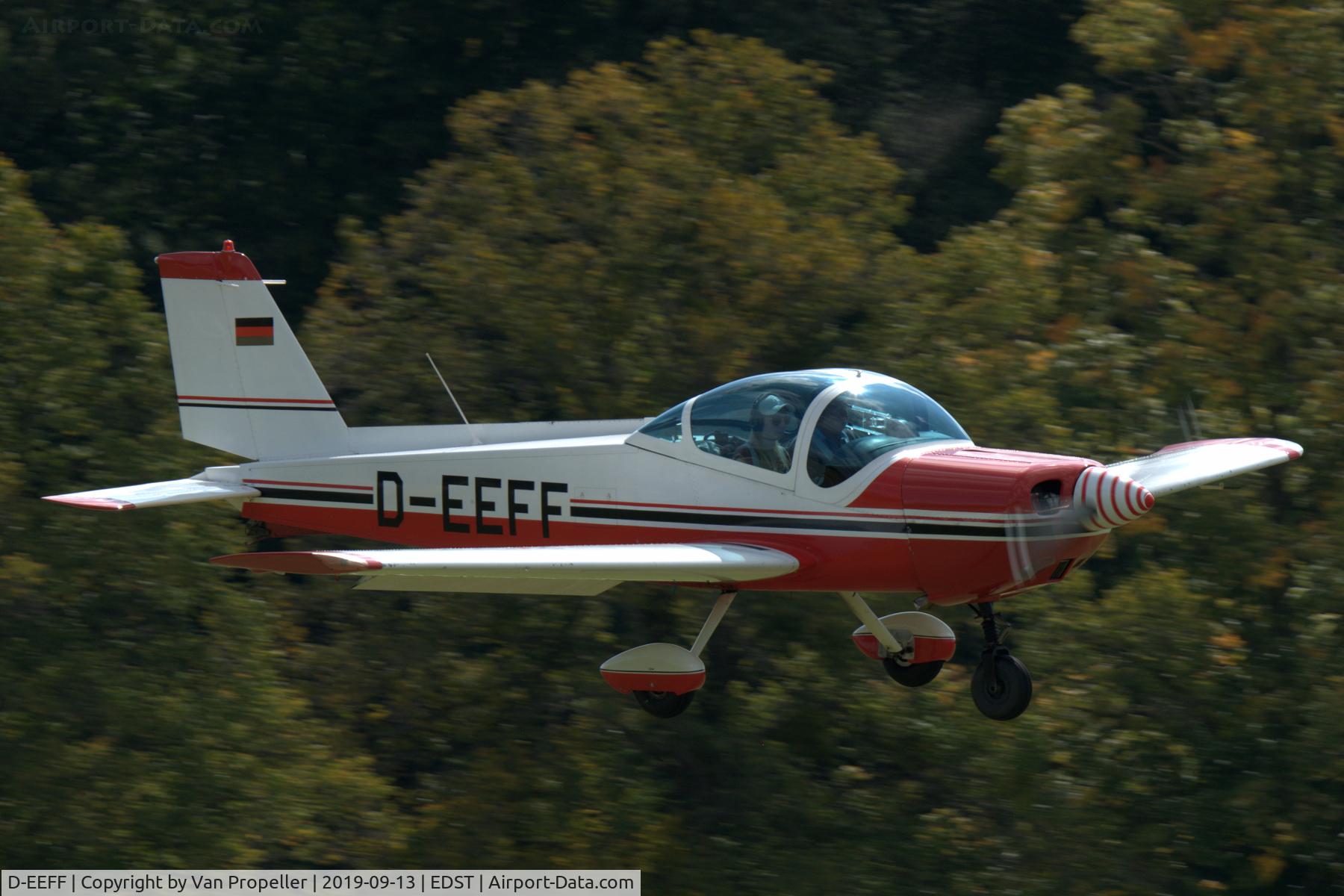 D-EEFF, 1974 Bolkow Bo-209 Monsun 160 RV C/N 301, Bölkow Bo 209-160 Monsun landing at Hahnweide airfield, Germany, OTT 2019.