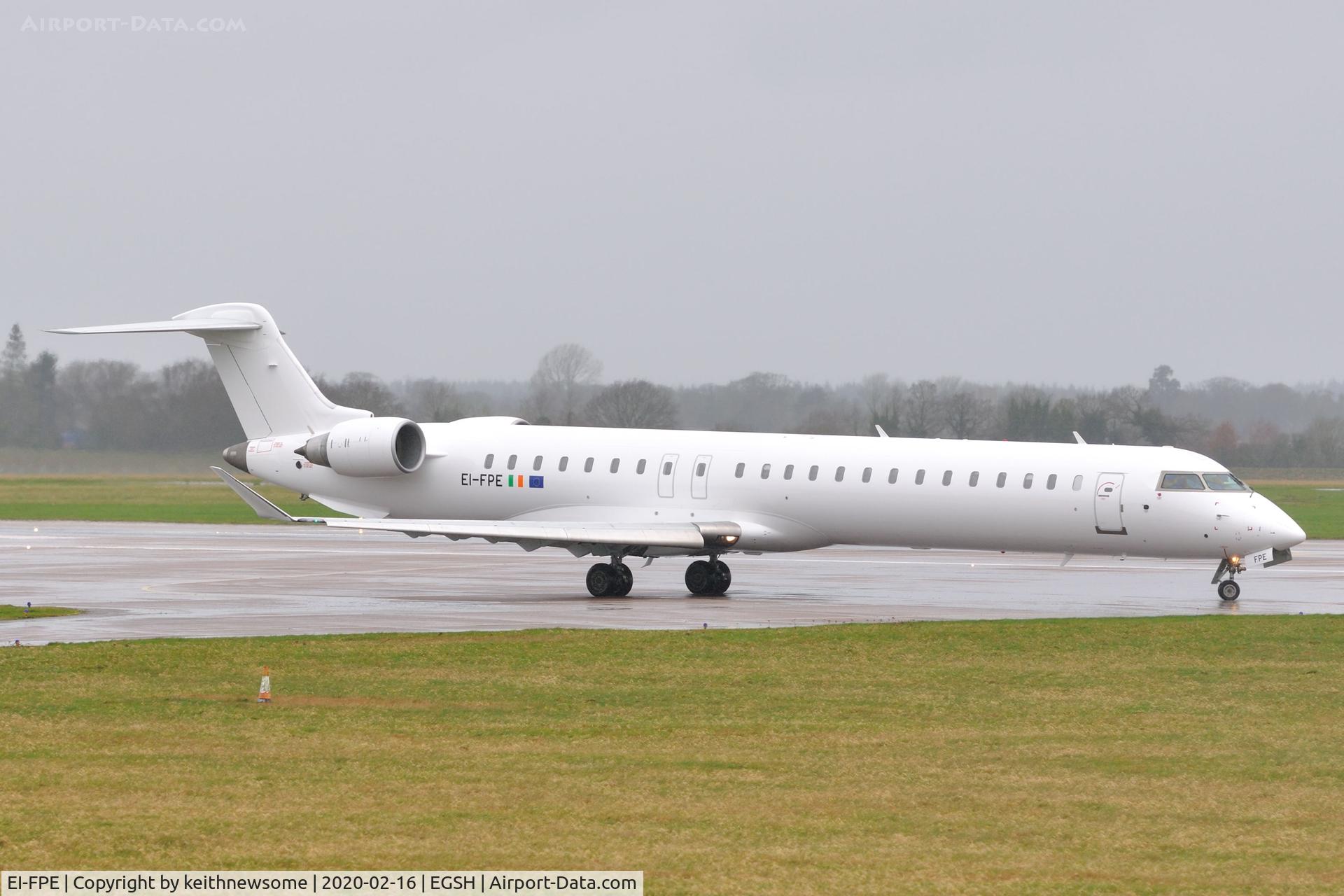 EI-FPE, 2016 Bombardier CRJ-900LR (CL-600-2D24) C/N 15402, Leaving Norwich for Brussels, following paintwork.