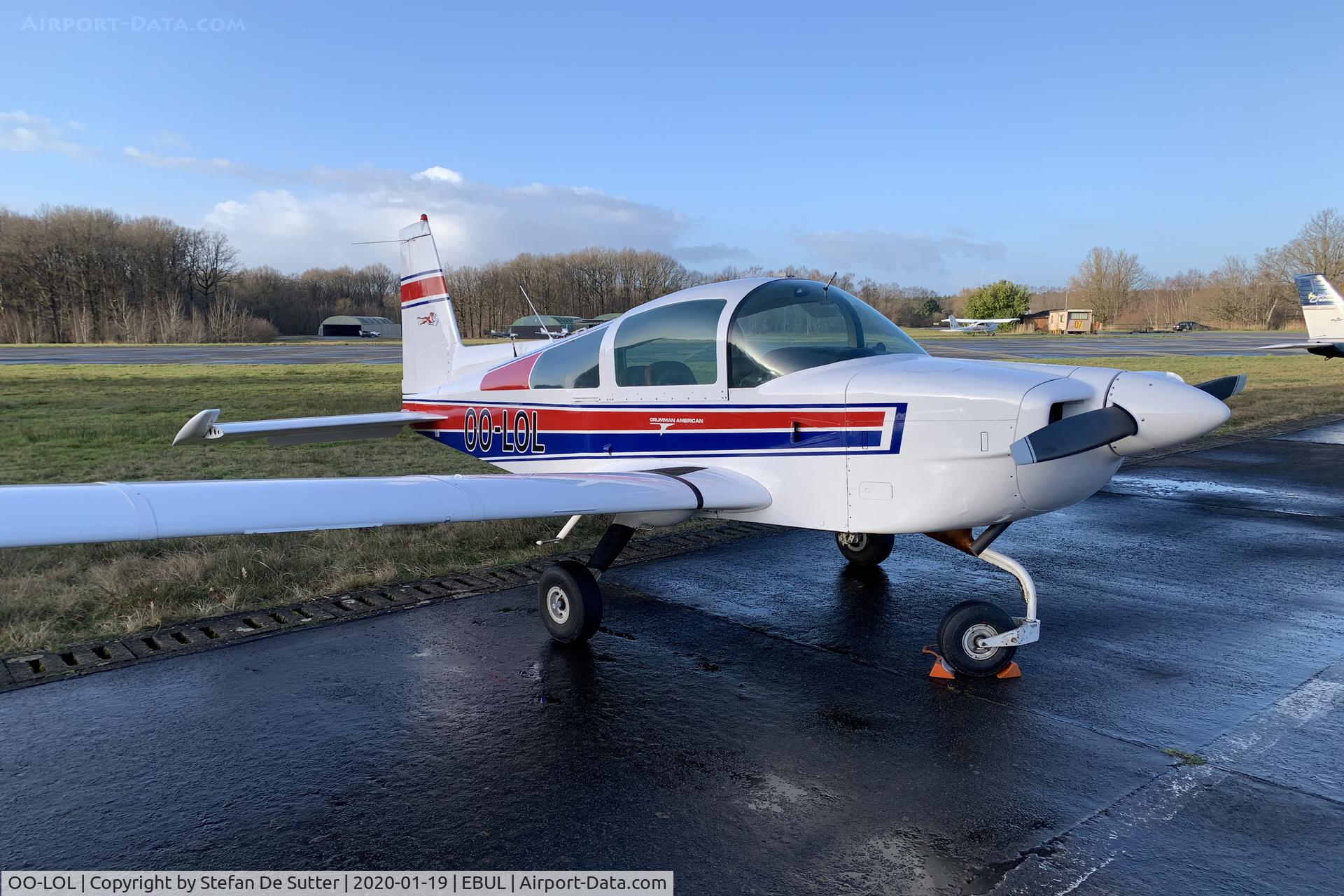 OO-LOL, 1975 Grumman American AA-5B Tiger C/N AA5B-0197, Parked @ Vliegclub Ursel