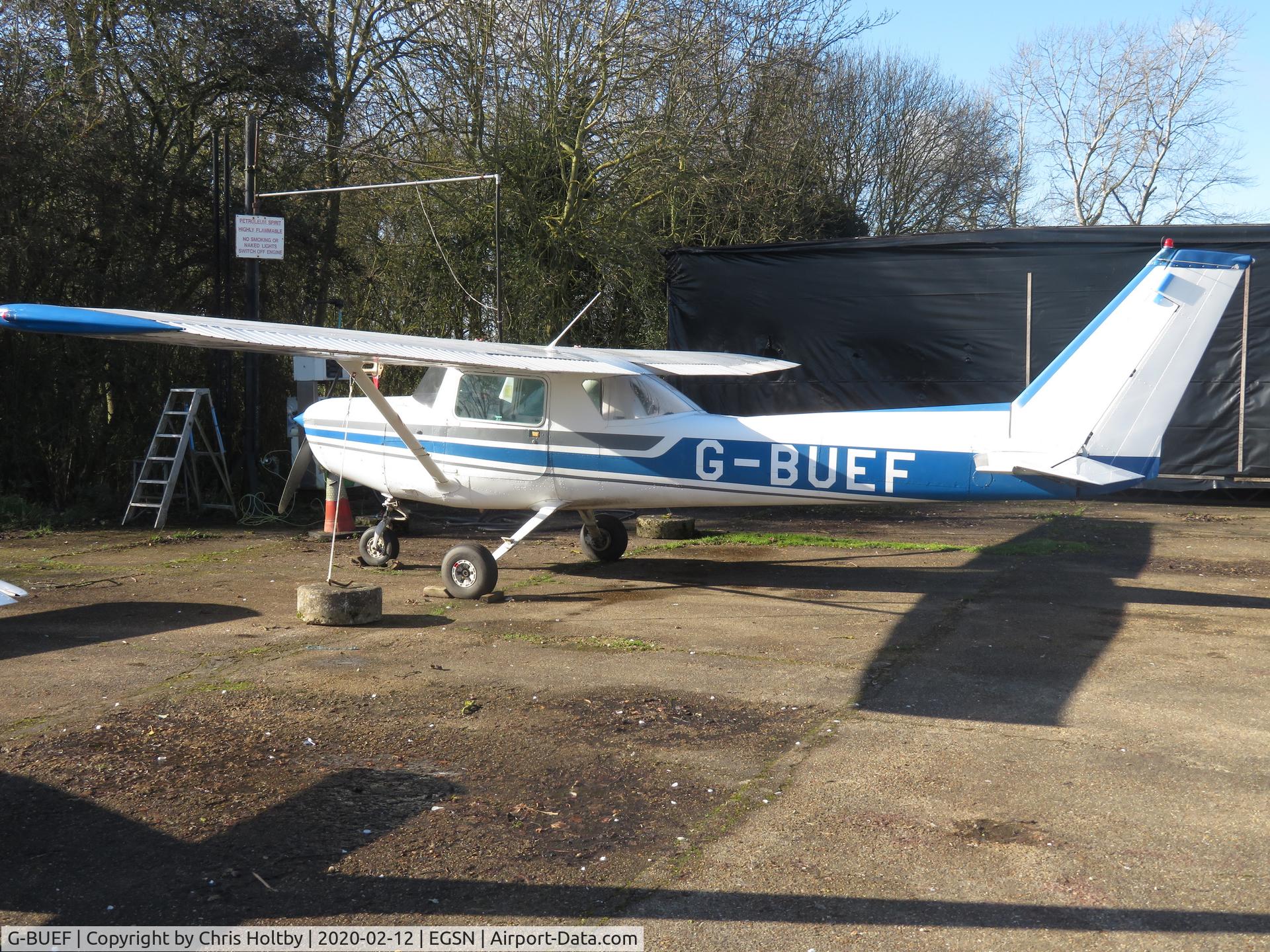 G-BUEF, 1977 Cessna 152 C/N 152-80862, Parked outside at Bourn, Airfield Cambs.