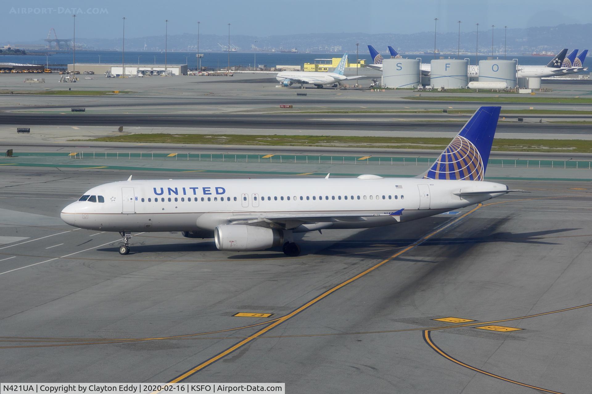 N421UA, 1994 Airbus A320-232 C/N 500, New observation deck SFO 2020.