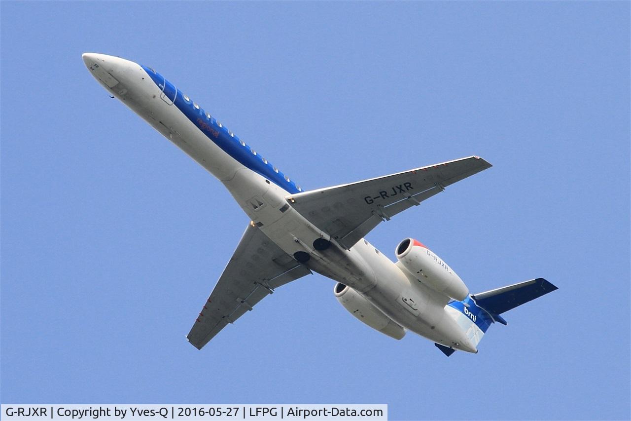 G-RJXR, 1998 Embraer EMB-145EP (ERJ-145EP) C/N 145070, Embraer EMB-145EP, Take off rwy 27L, Roissy Charles De Gaulle airport (LFPG-CDG)