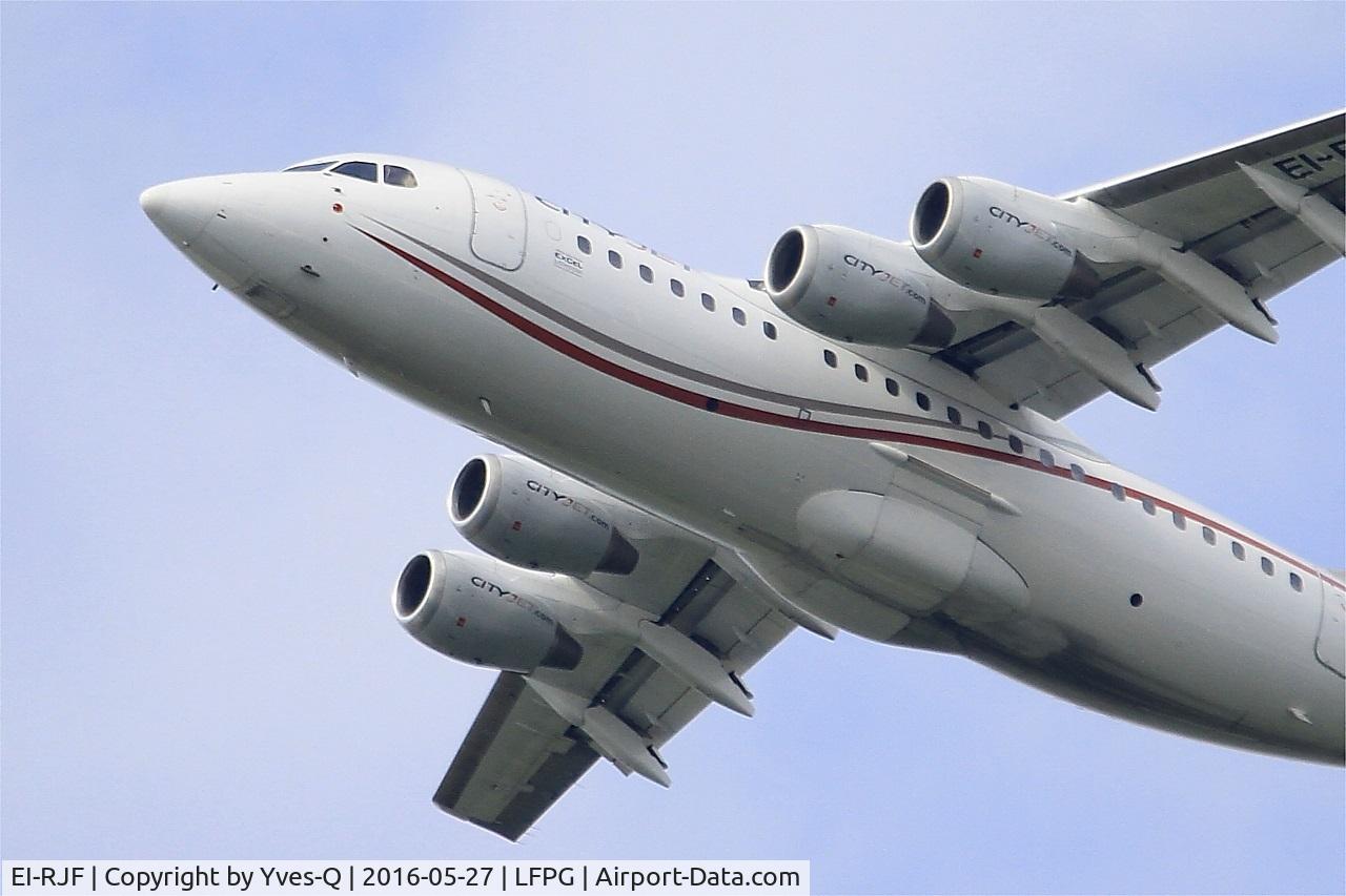 EI-RJF, 1998 British Aerospace Avro 146-RJ85A C/N E2337, British Aerospace RJ85A, Take off rwy 27L, Roissy Charles De Gaulle airport (LFPG-CDG)