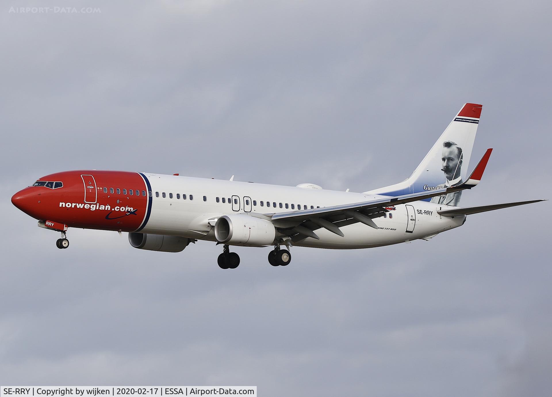 SE-RRY, 2017 Boeing 737-8JP C/N 42274, RWY 26