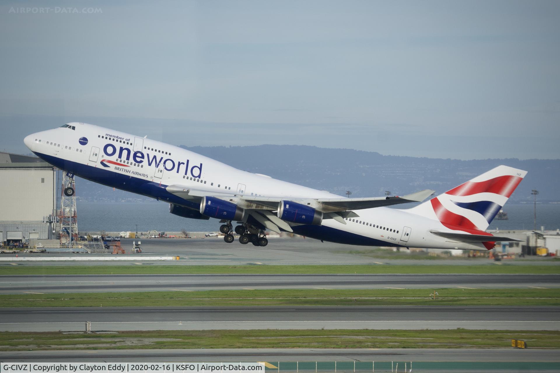 G-CIVZ, 1998 Boeing 747-436 C/N 28854, New observation deck SFO 2020.