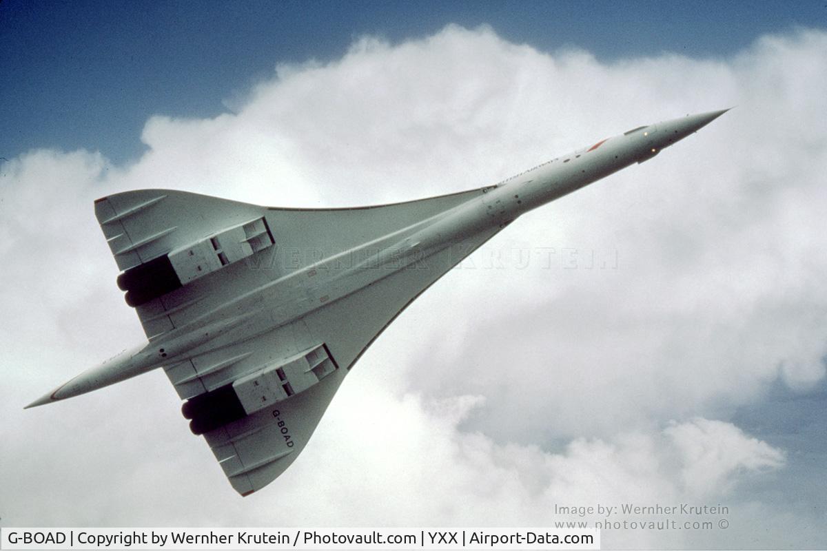 G-BOAD, 1976 Aerospatiale-BAC Concorde 1-102 C/N 100-010, This was a fly over at Abbotsford Canada.