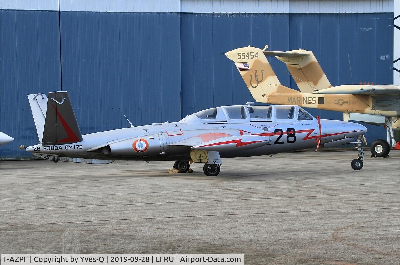 F-AZPF, Fouga CM-175 Zephyr C/N 28, Fouga CM-175 Zephyr, Static display, Morlaix-Ploujean airport (LFRU-MXN) Air show 2019