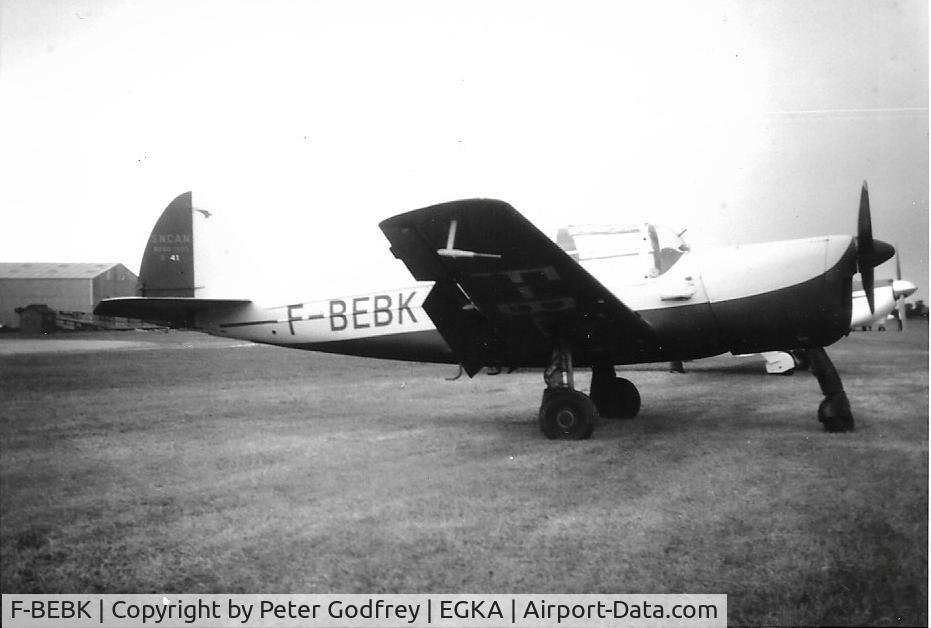 F-BEBK, Nord 1203 Norecrin III C/N 41, Nord Norecrin F-BEBK at Shoreham Airport, West Sussex in 1961 or 1962