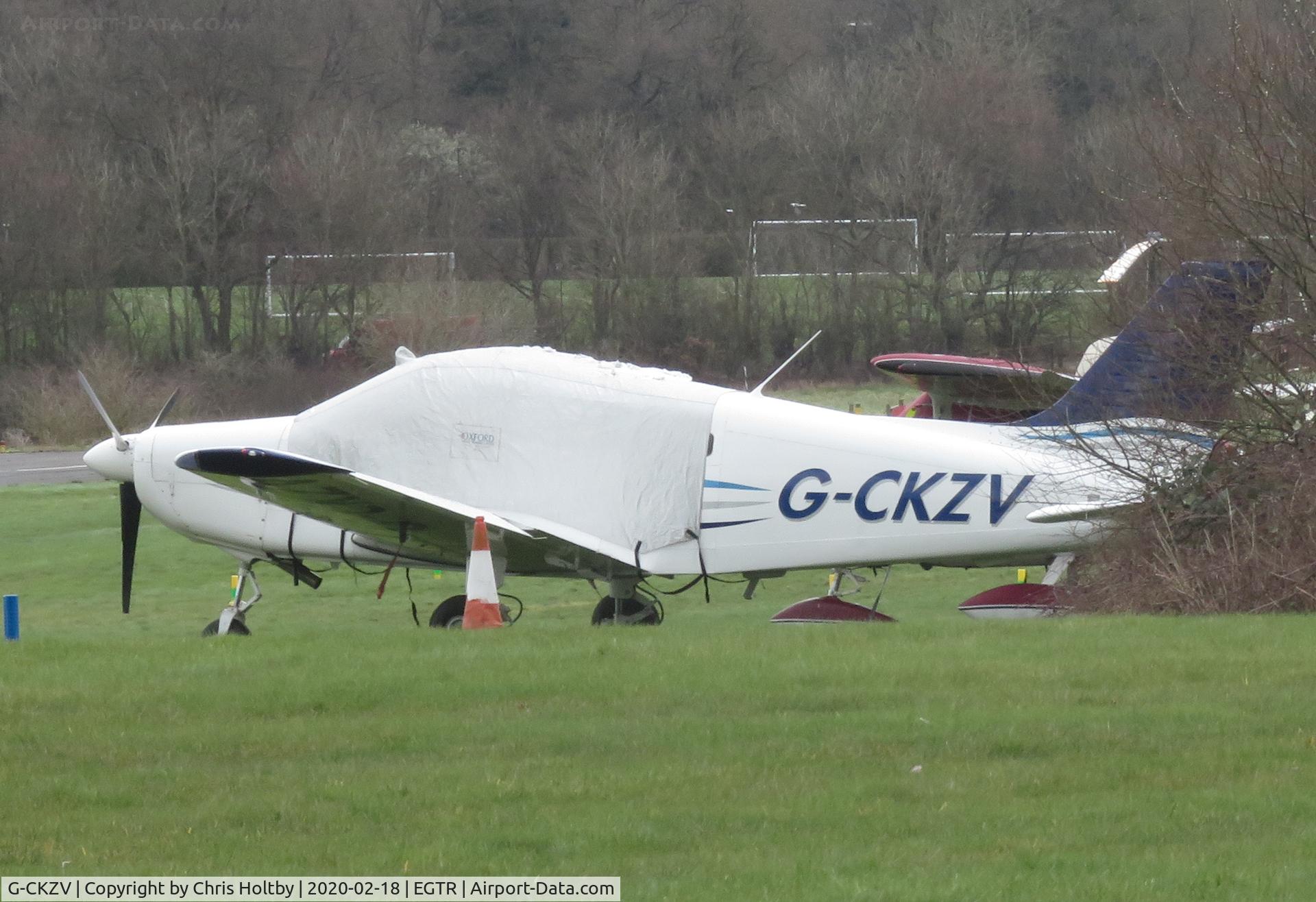 G-CKZV, 2000 Piper PA-28-161 Cherokee Warrior III C/N 2842068, Parked and covered at Elstree