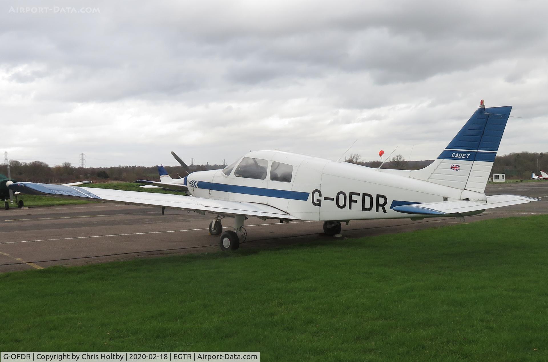 G-OFDR, 1989 Piper PA-28-161 Cadet C/N 2841286, Parked at Elstree