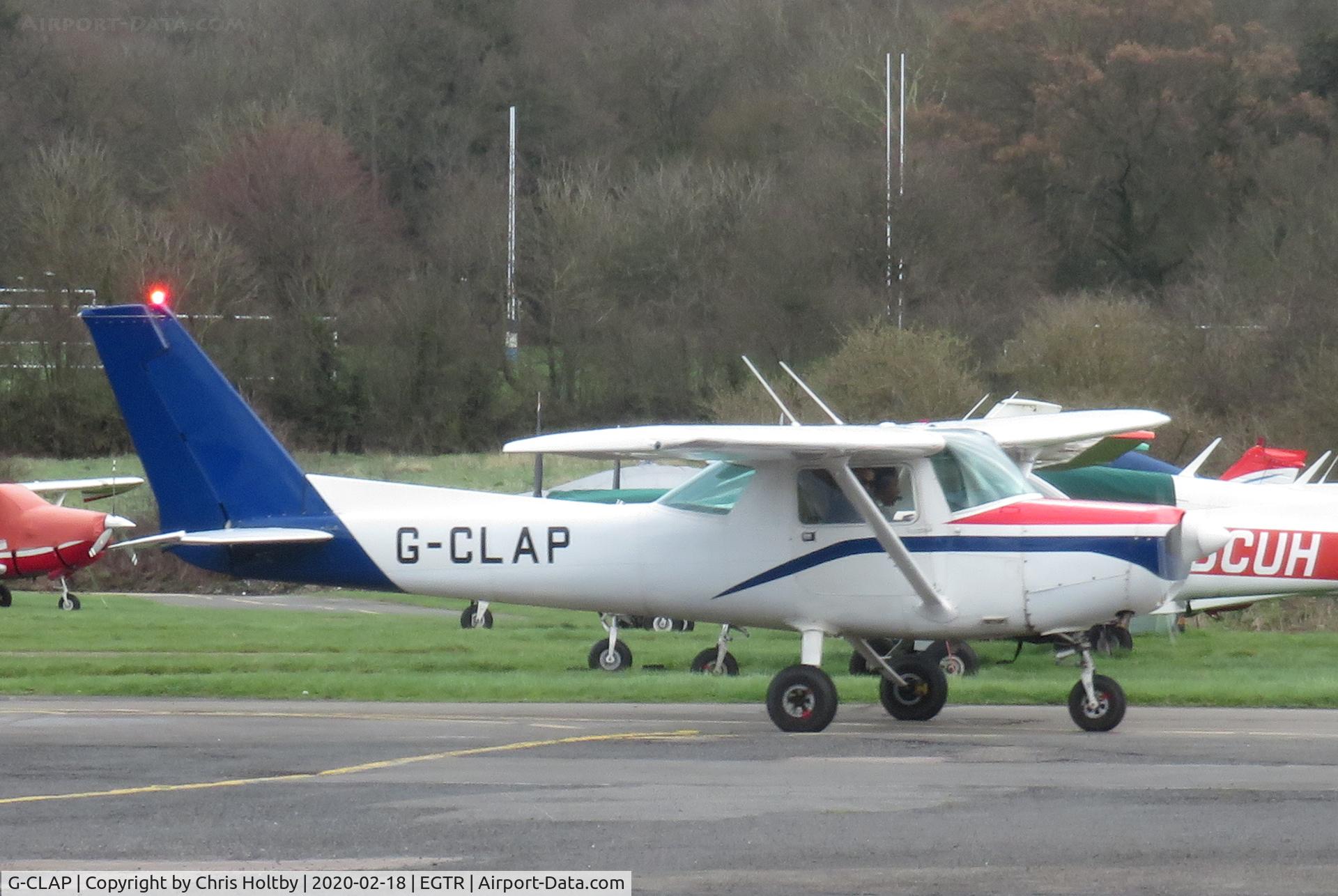 G-CLAP, 1978 Cessna 152 C/N 15281555, Tricky approach & landing handled well by G-CLAP's pilot into Elstree