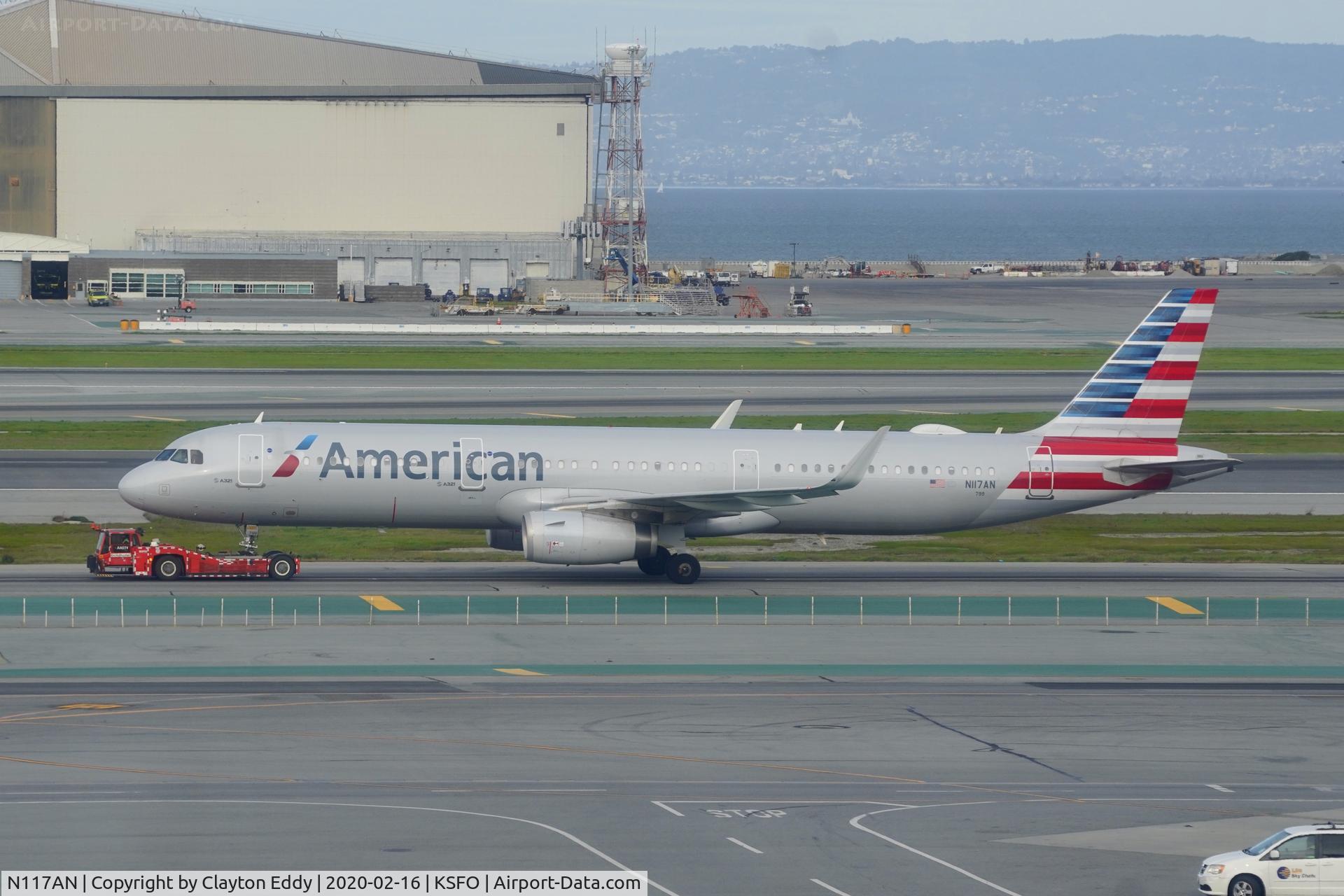 N117AN, 2014 Airbus A321-231 C/N 6094, Picture taken taken from the observation deck terminal 2. SFO. 2020.