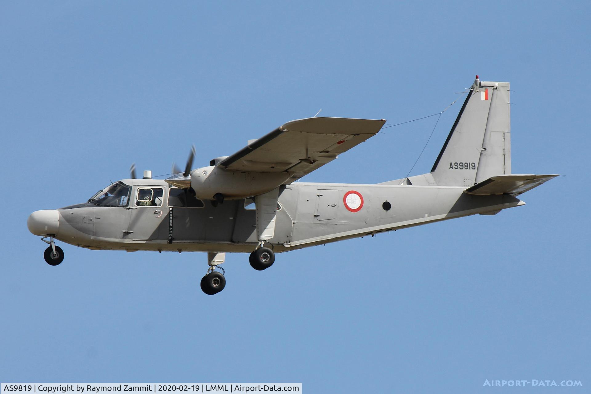 AS9819, 1982 Pilatus Britten-Norman BN-2B-26 Islander C/N 2156, Pilatus B. Norman BN.26 Islander AS9819 Armed Forces of Malta