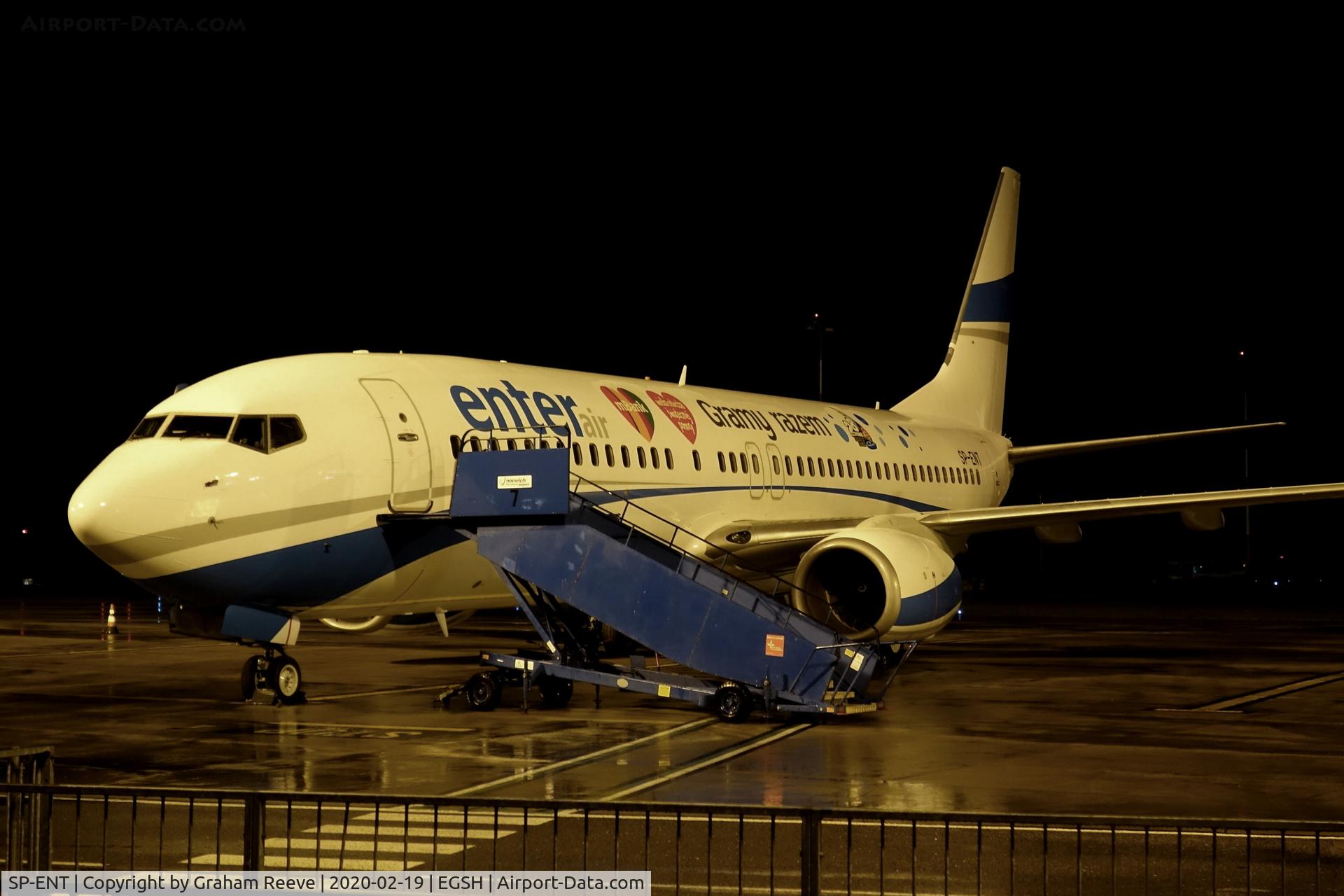 SP-ENT, 2000 Boeing 737-8AS C/N 29926, On stand at Norwich.