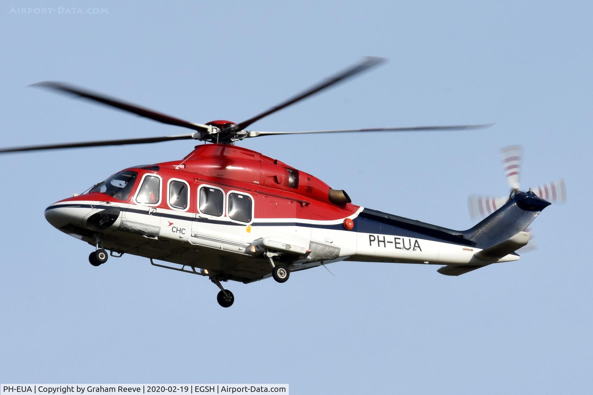 PH-EUA, 2007 AgustaWestland AW-139 C/N 31072, Landing at Norwich.