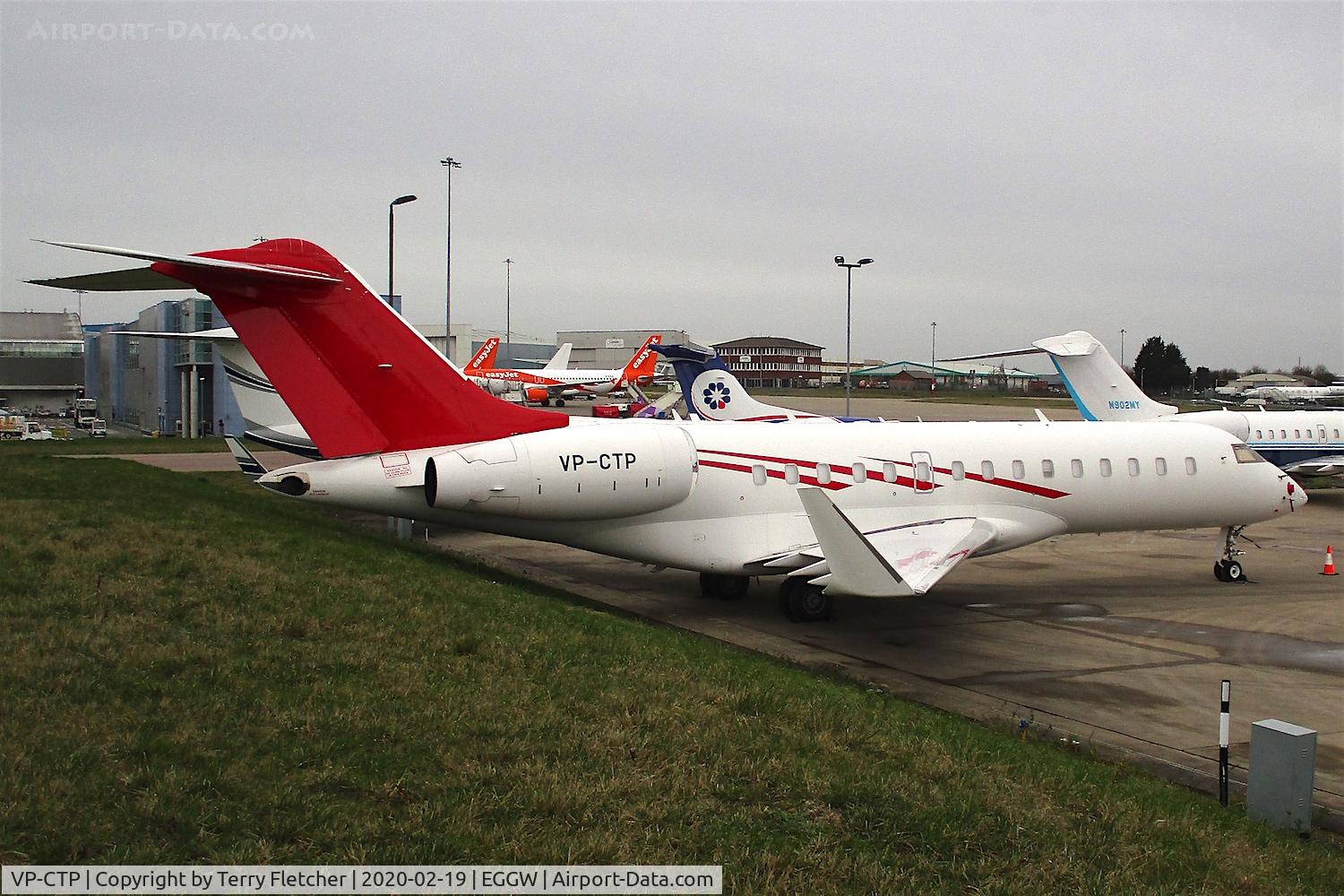 VP-CTP, 2009 Bombardier BD-700-1A10 Global 6000 C/N 9335, At Luton