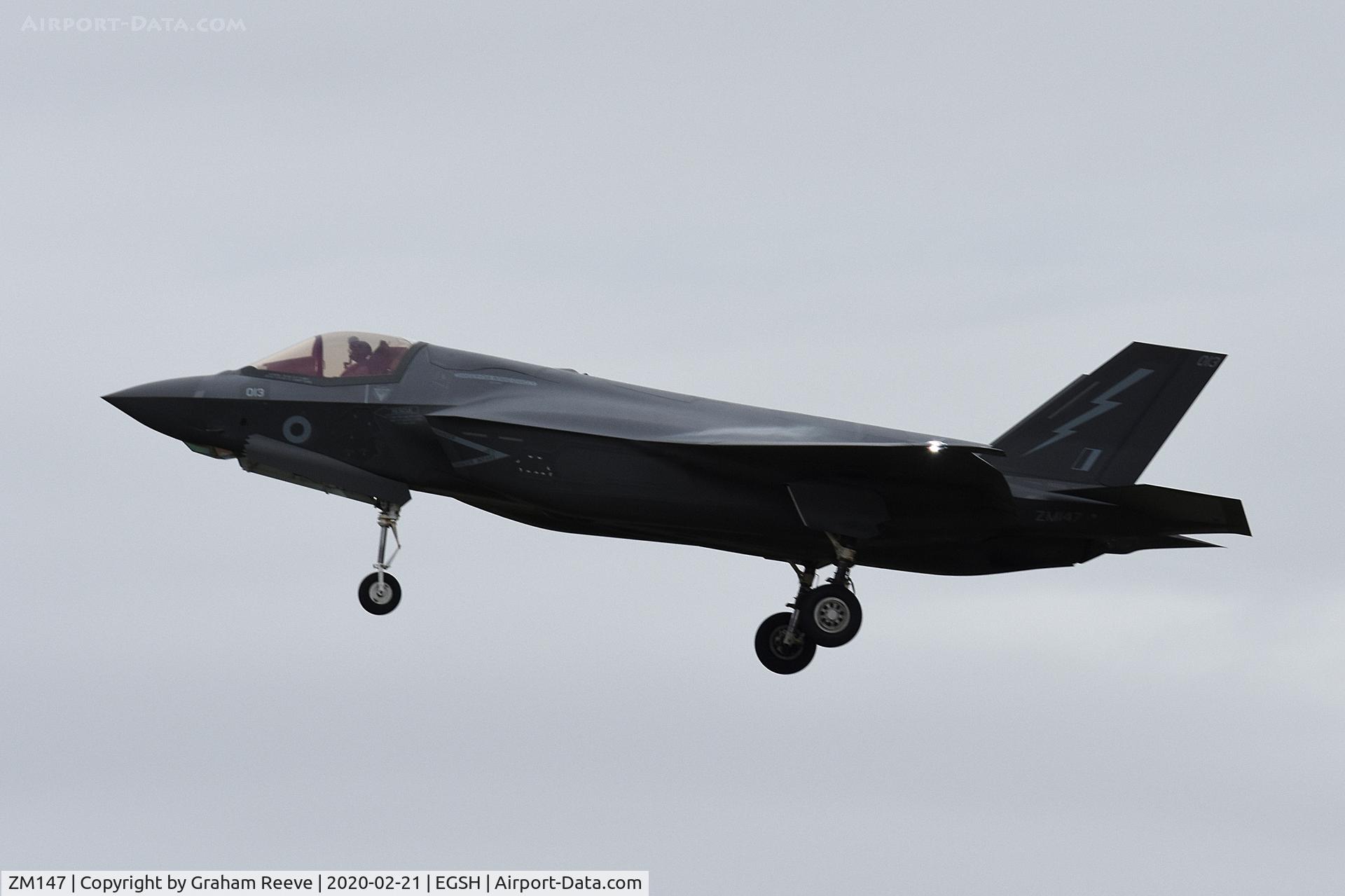 ZM147, 2017 Lockheed Martin F-35B Lightning II C/N BK-13, On approach to Norwich.