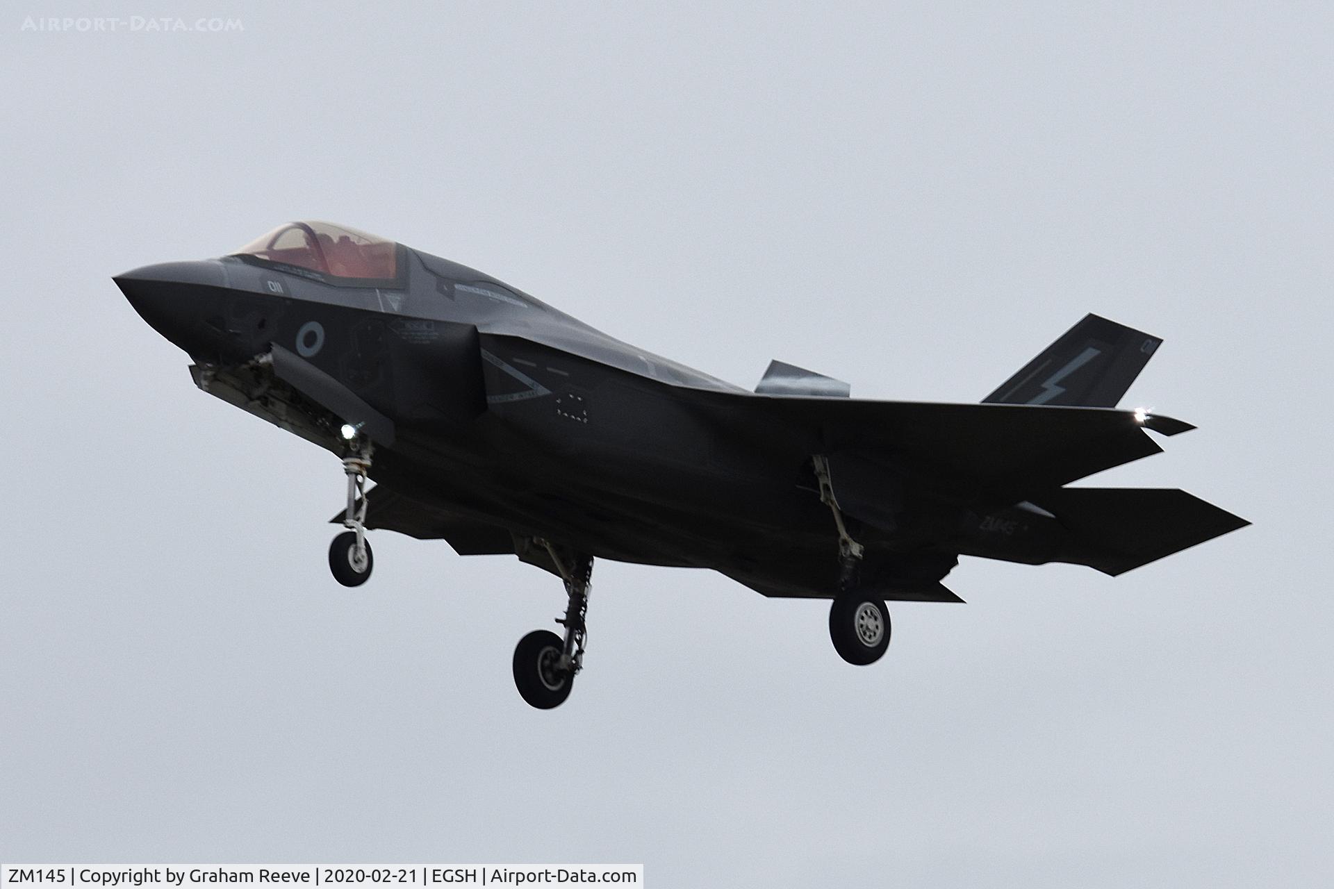 ZM145, 2015 Lockheed Martin F-35B Lightning II C/N BK-11, On approach to Norwich.