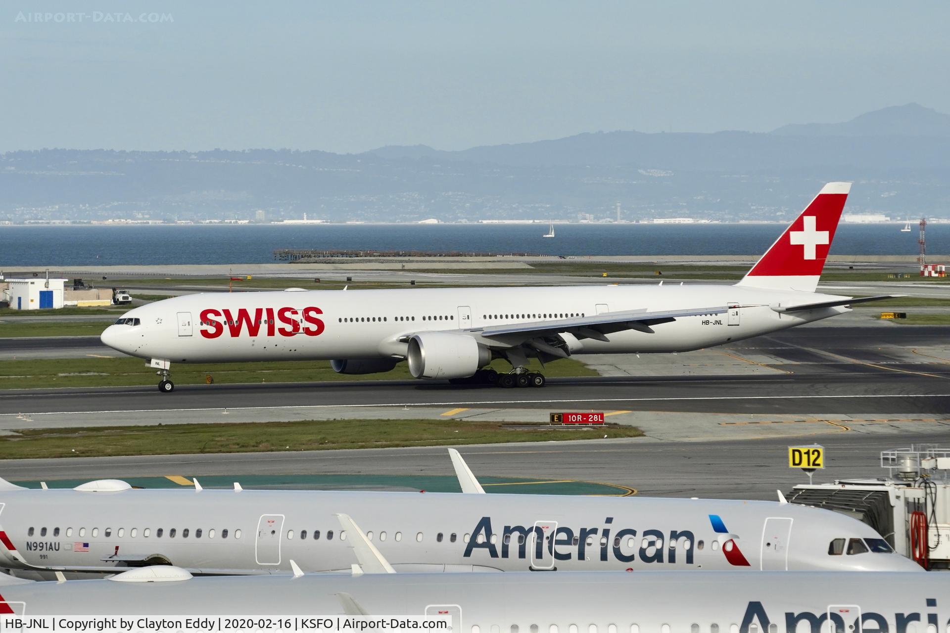 HB-JNL, 2019 Boeing 777-300/ER C/N 66092, Sky Terrace SFO 2020.