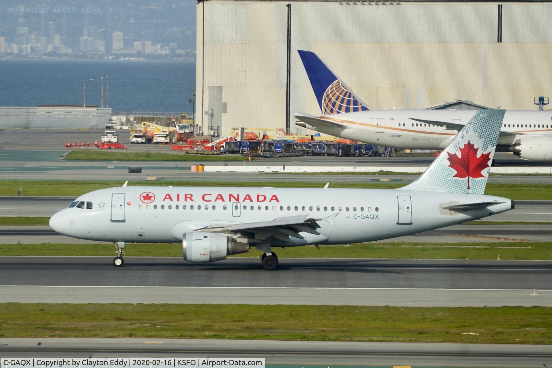 C-GAQX, 1997 Airbus A319-114 C/N 736, Sky Terrace SFO 2020.