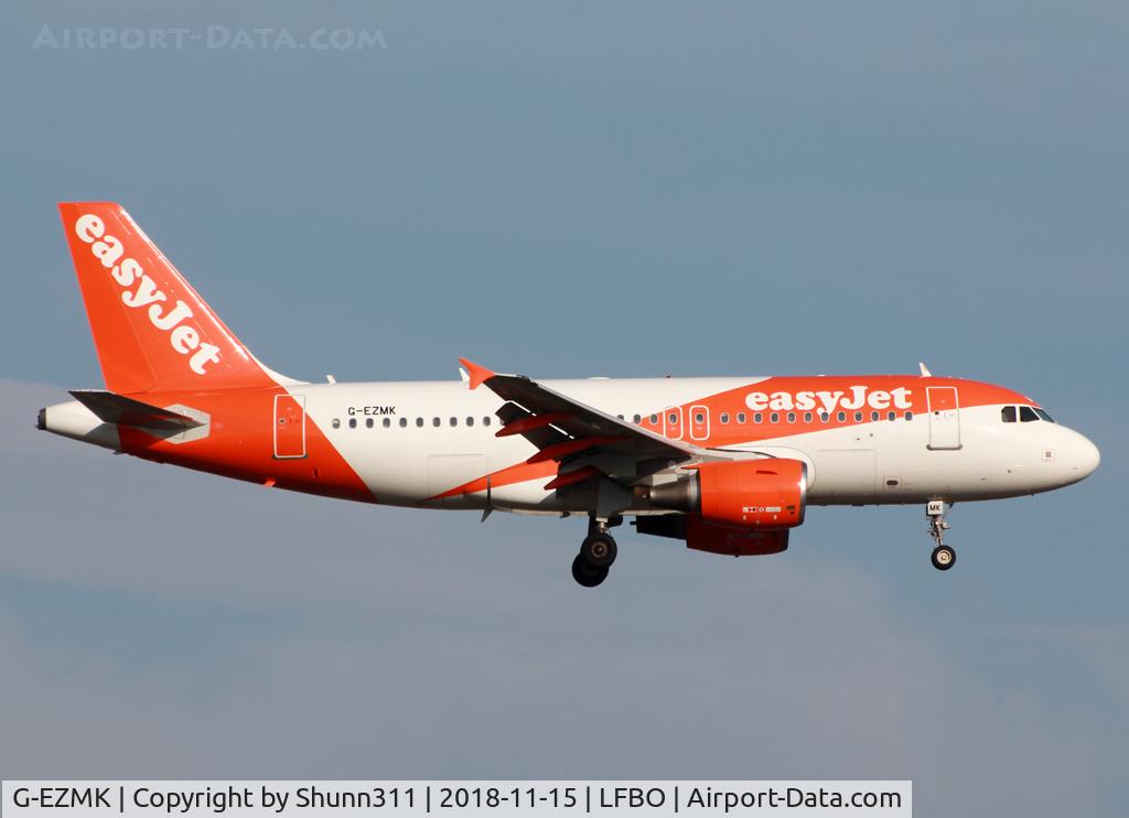 G-EZMK, 2004 Airbus A319-111 C/N 2370, Landing rwy 14L