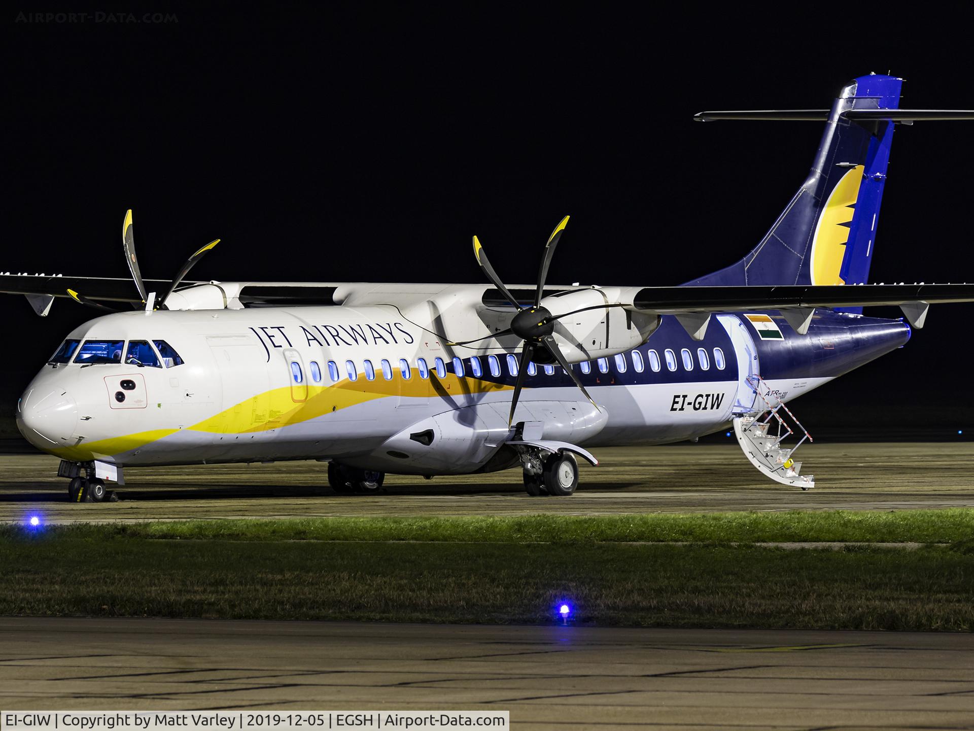 EI-GIW, 2012 ATR 72-600 (72-212A) C/N 1064, Jet Airways
