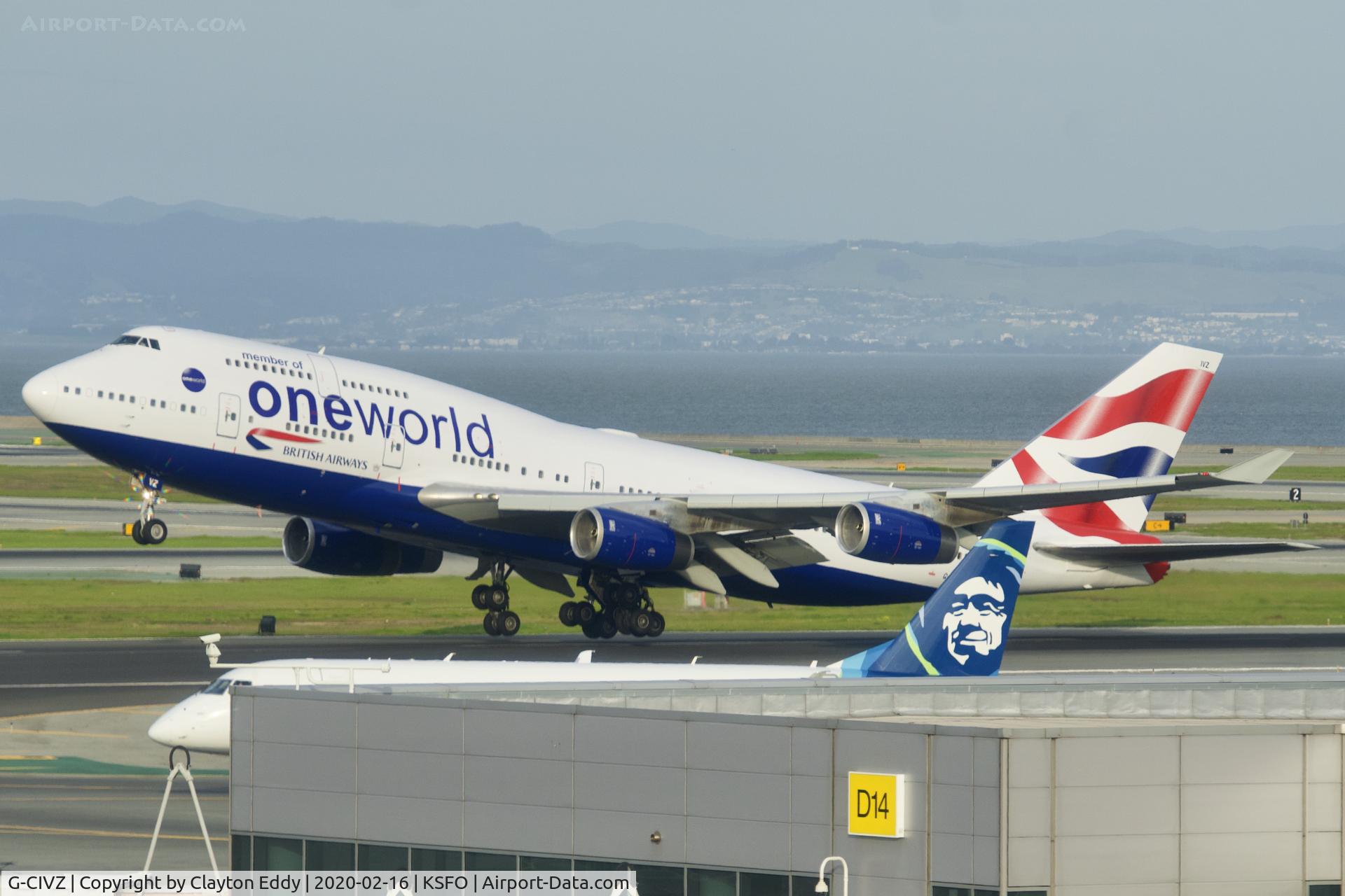 G-CIVZ, 1998 Boeing 747-436 C/N 28854, Sky Terrace SFO 2020.