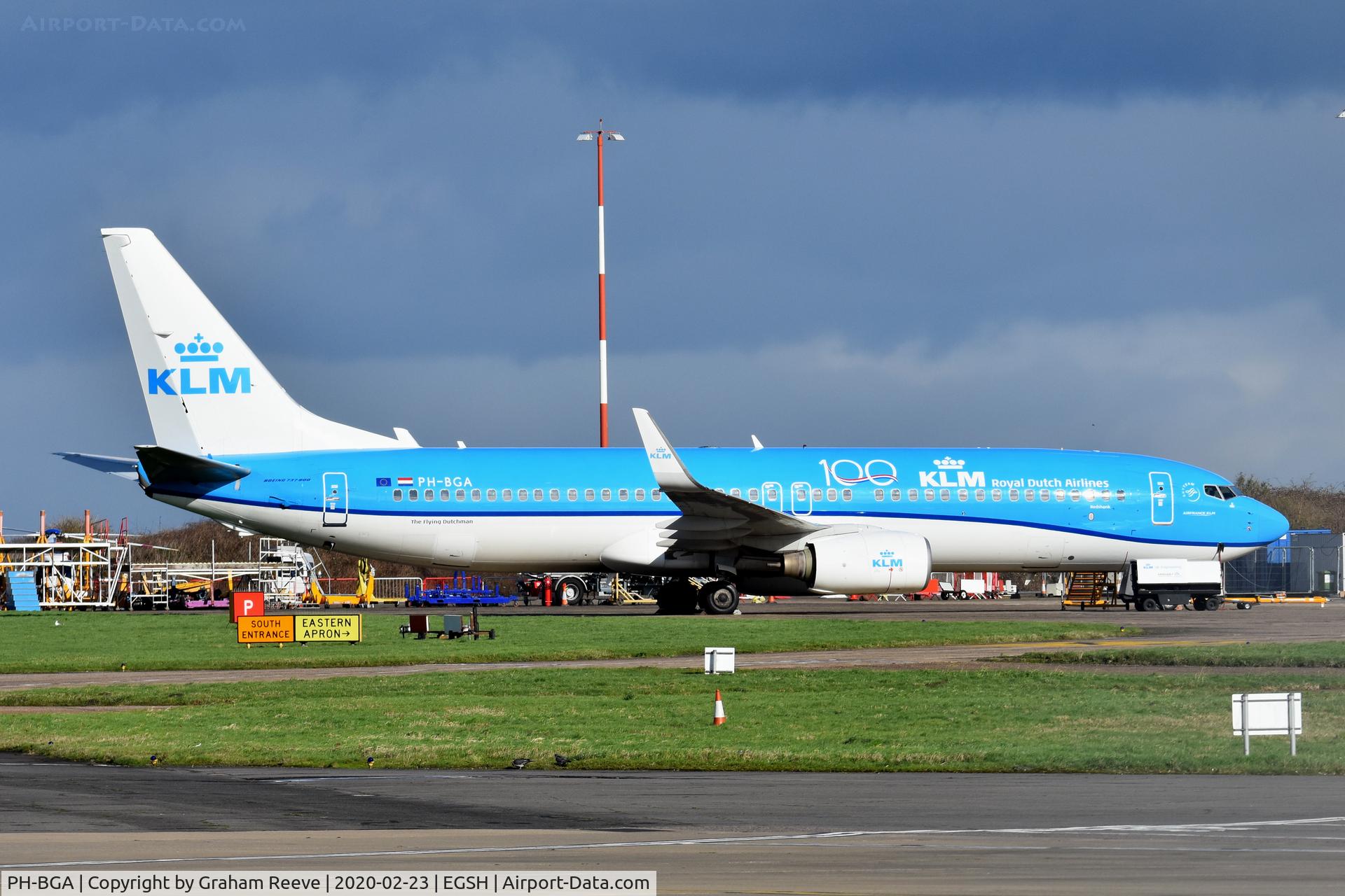 PH-BGA, 2008 Boeing 737-8K2 C/N 37593, Parked at Norwich.