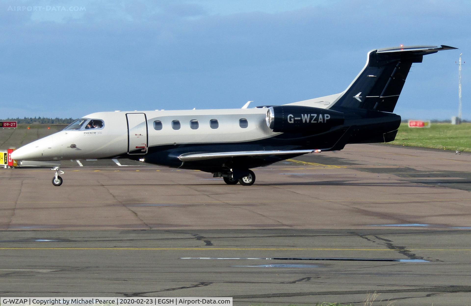G-WZAP, 2017 Embraer EMB-505 Phenom 300 C/N 50500438, Arriving at SaxonAir from Leeds/Bradford (LBA).