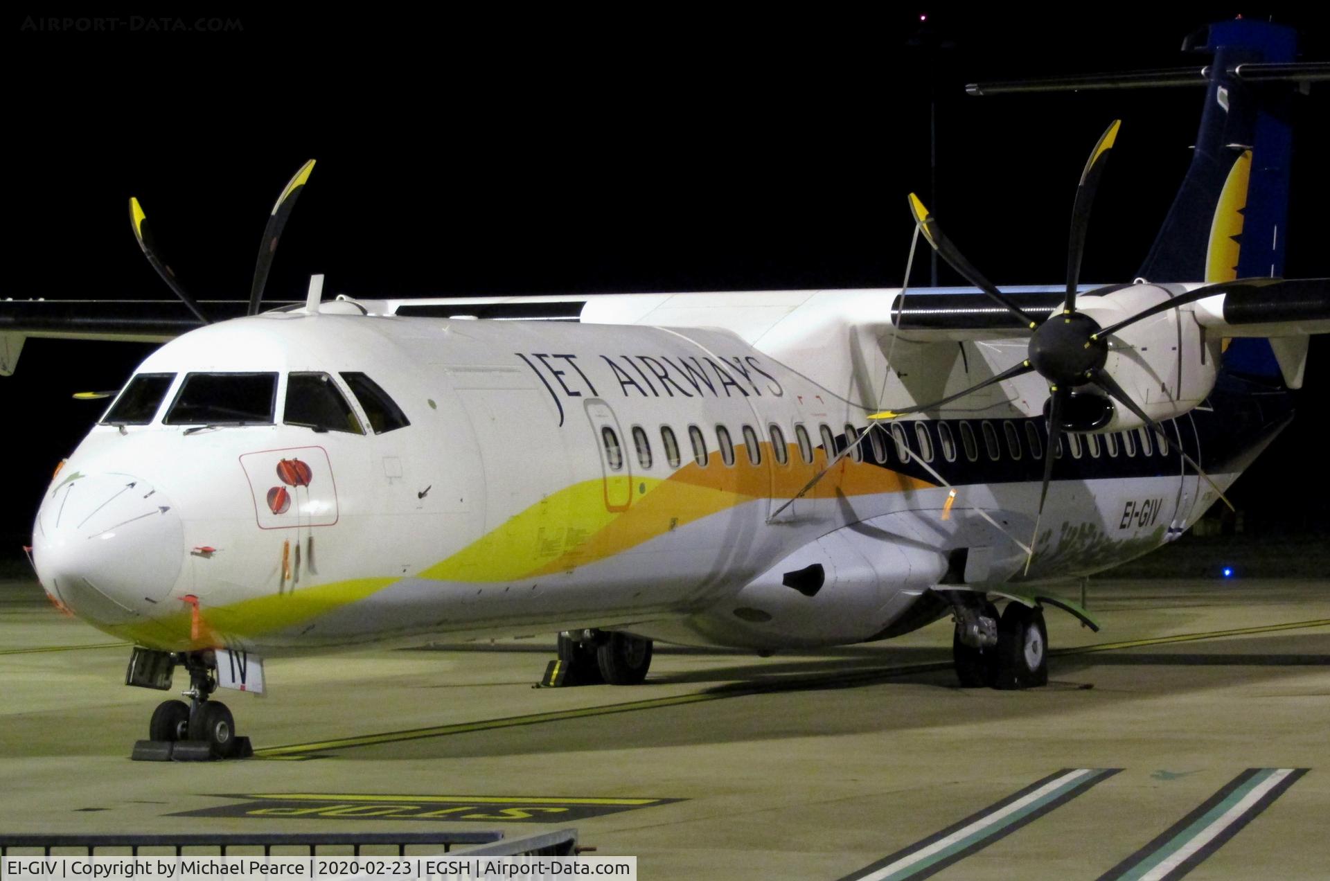 EI-GIV, 2012 ATR 72-600 (72-212A) C/N 1056, Parked on Stand 5 following arrival from Ljubljana (LJU), for respray by Air Livery.