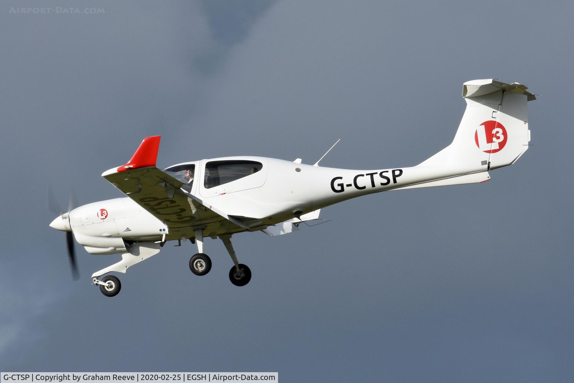 G-CTSP, 2016 Diamond DA-40NG Diamond Star C/N 40.N309, Landing at Norwich.