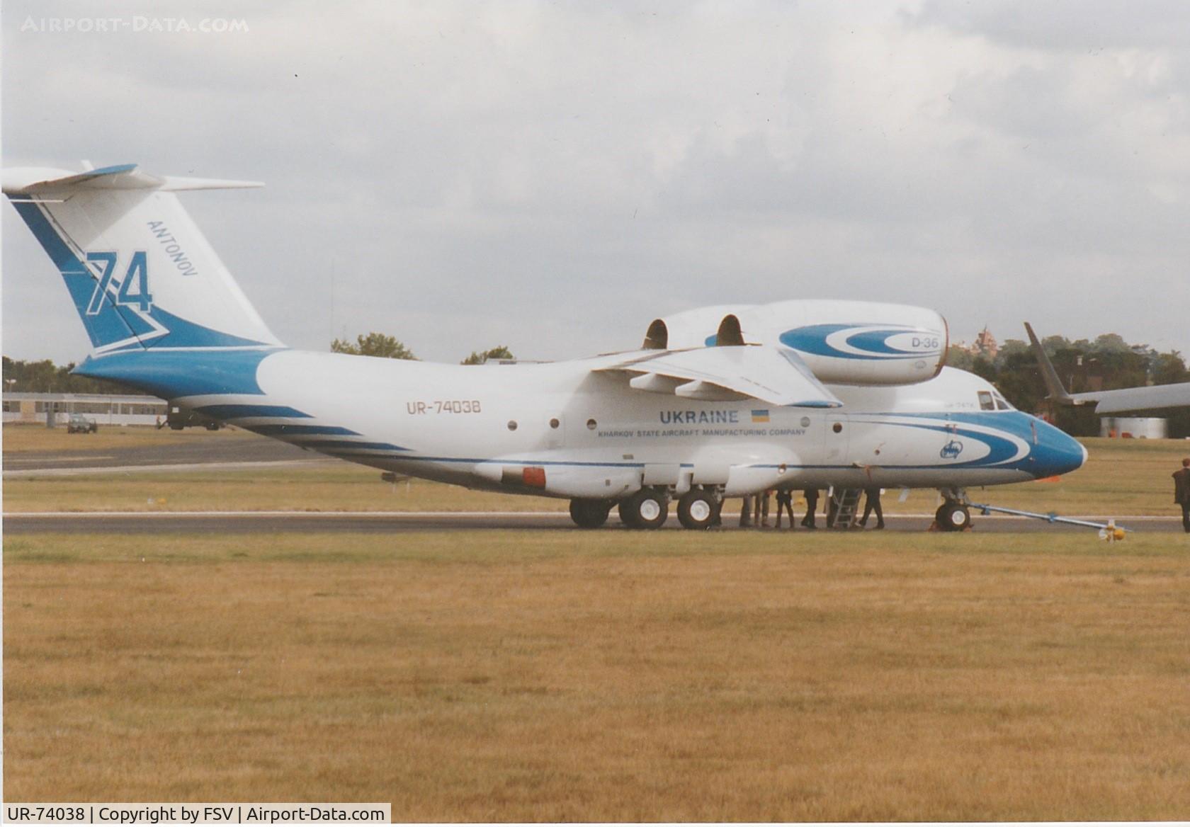 UR-74038, 1998 Antonov An-74TK-200 C/N 36547097933, Location and date unknown