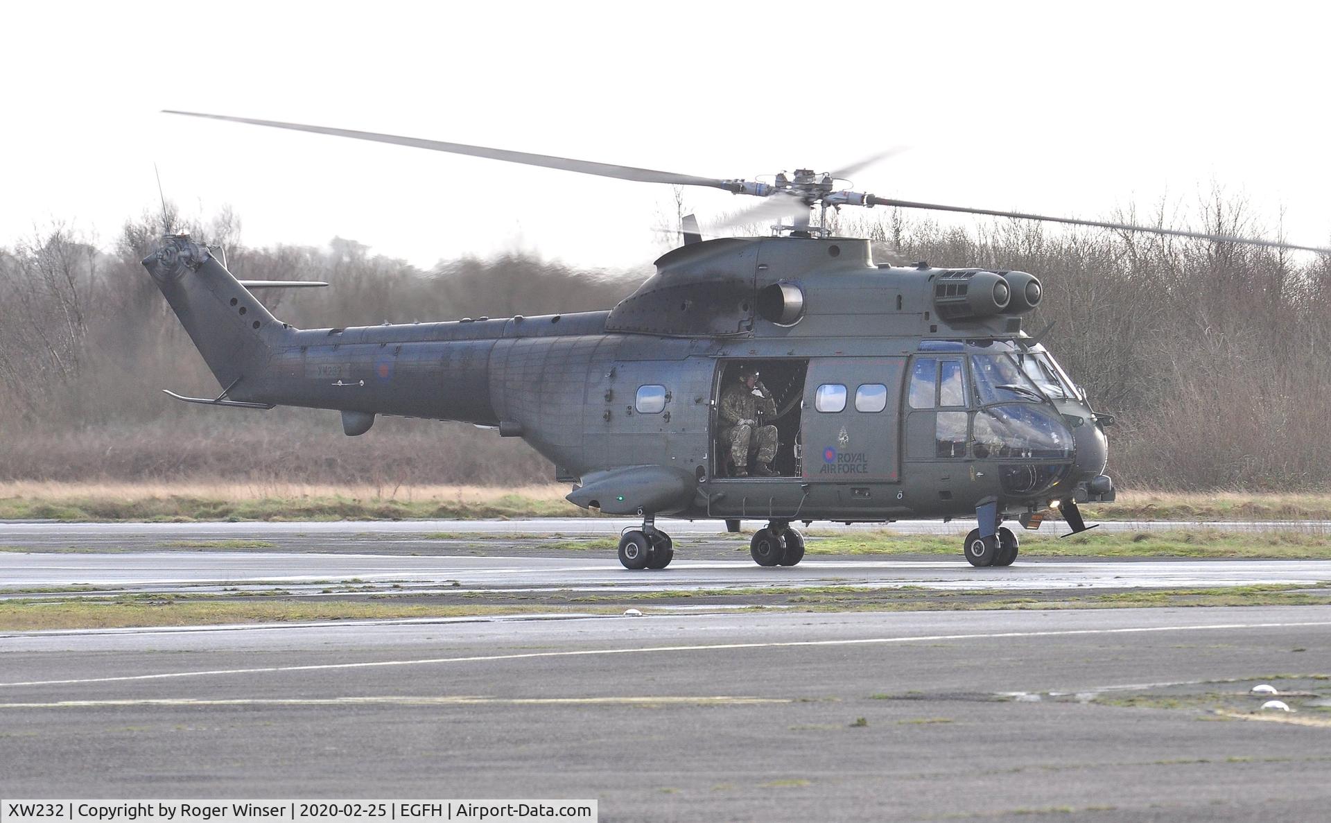 XW232, 1972 Westland Puma HC.2 C/N 1199, Visiting RAF Puma helicopter coded P