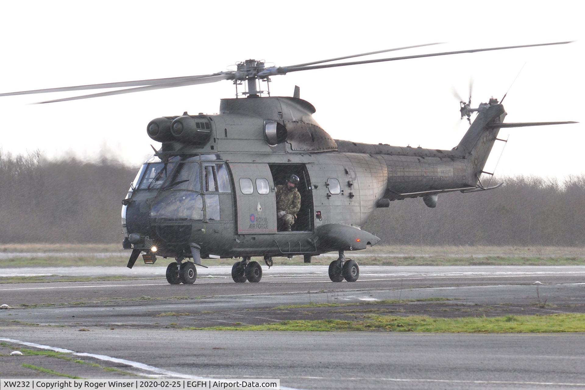 XW232, 1972 Westland Puma HC.2 C/N 1199, Visiting RAF Puma helicopter coded P.