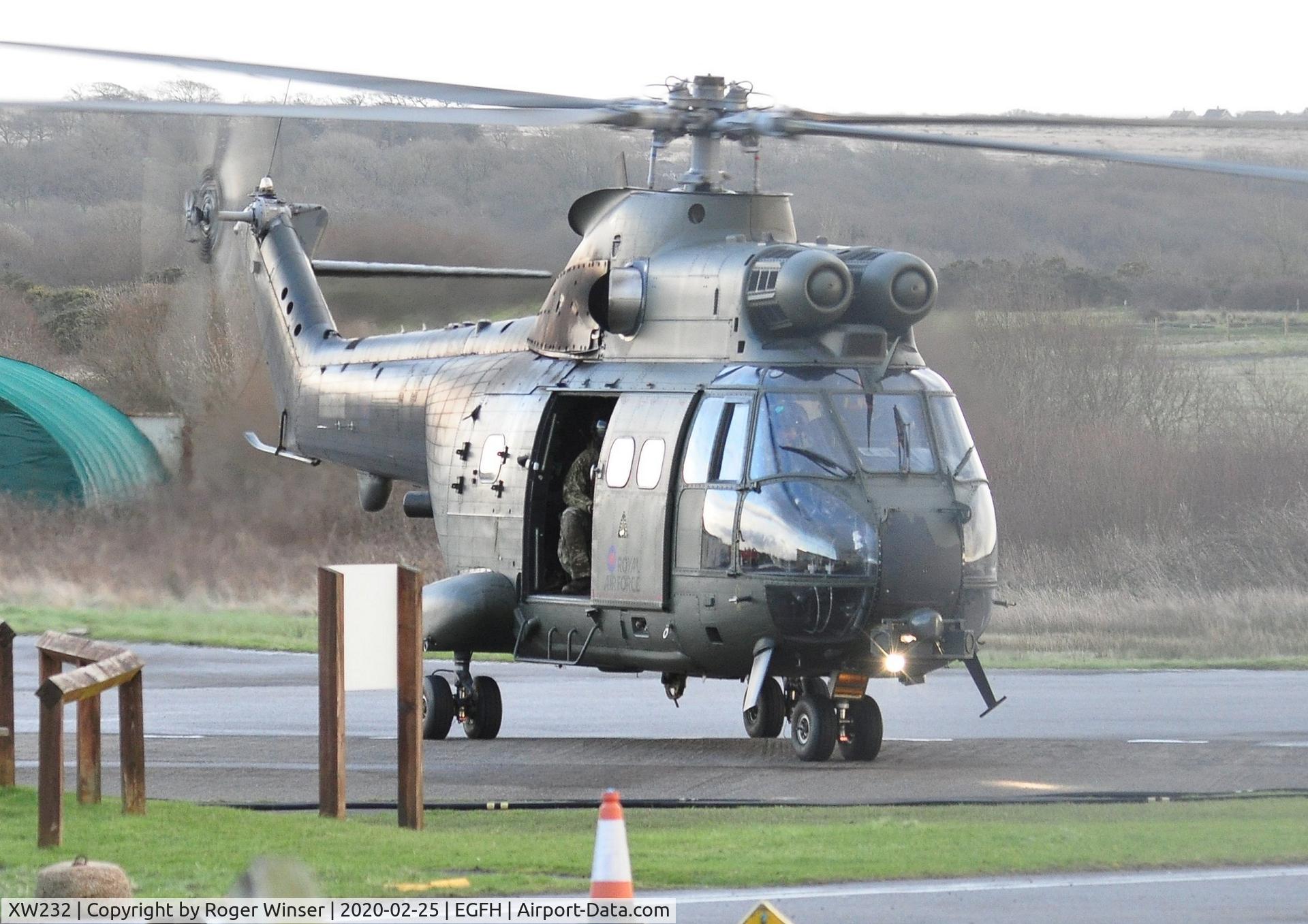 XW232, 1972 Westland Puma HC.2 C/N 1199, Visiting RAF Puma helicopter coded P.