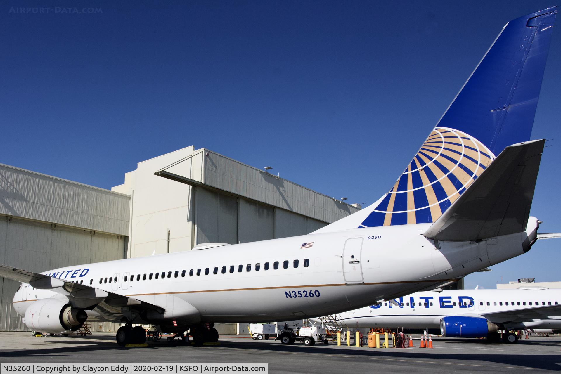 N35260, 2001 Boeing 737-824 C/N 30855, SFO 2020.