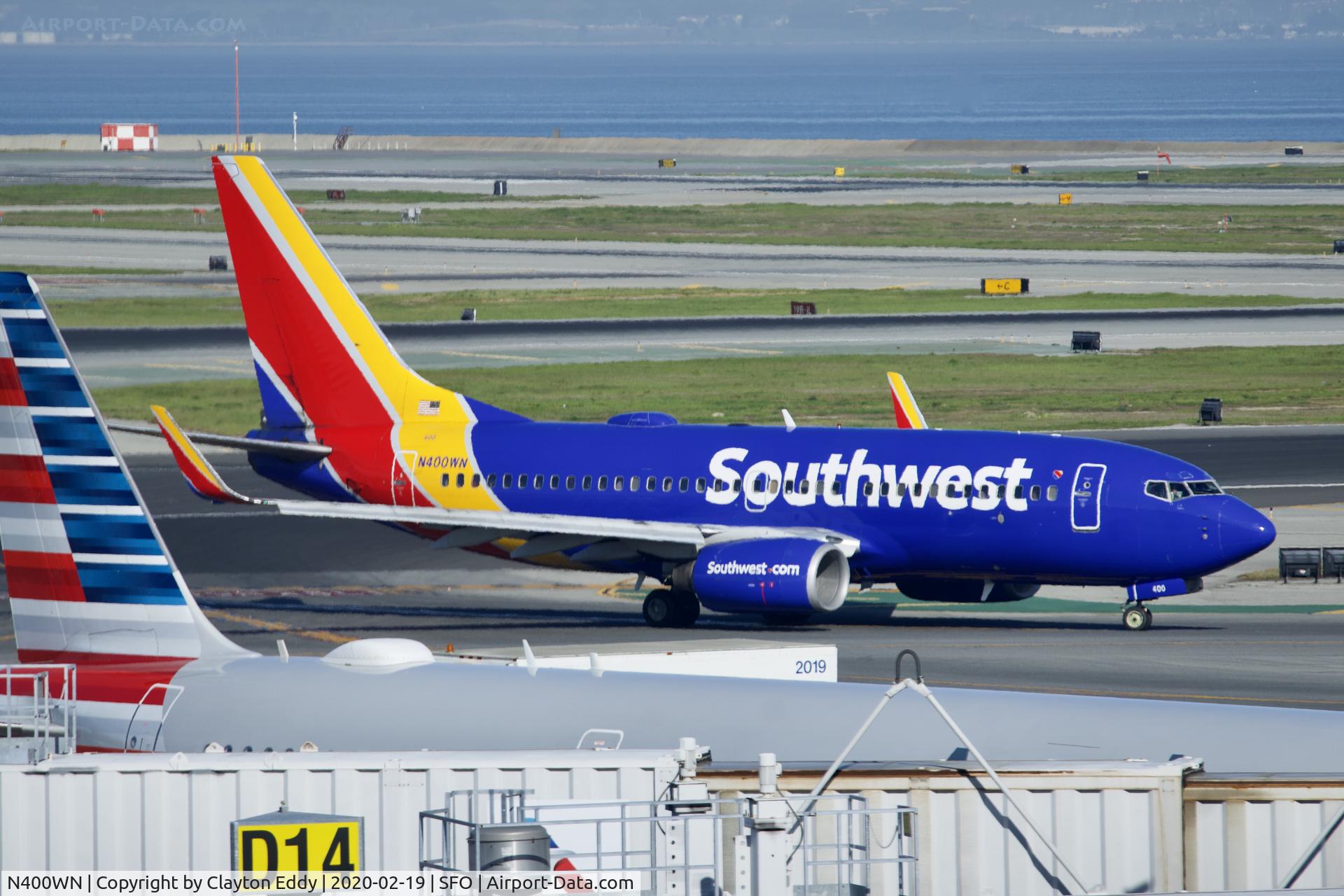 N400WN, 2001 Boeing 737-7H4 C/N 27891, SFO 2020.