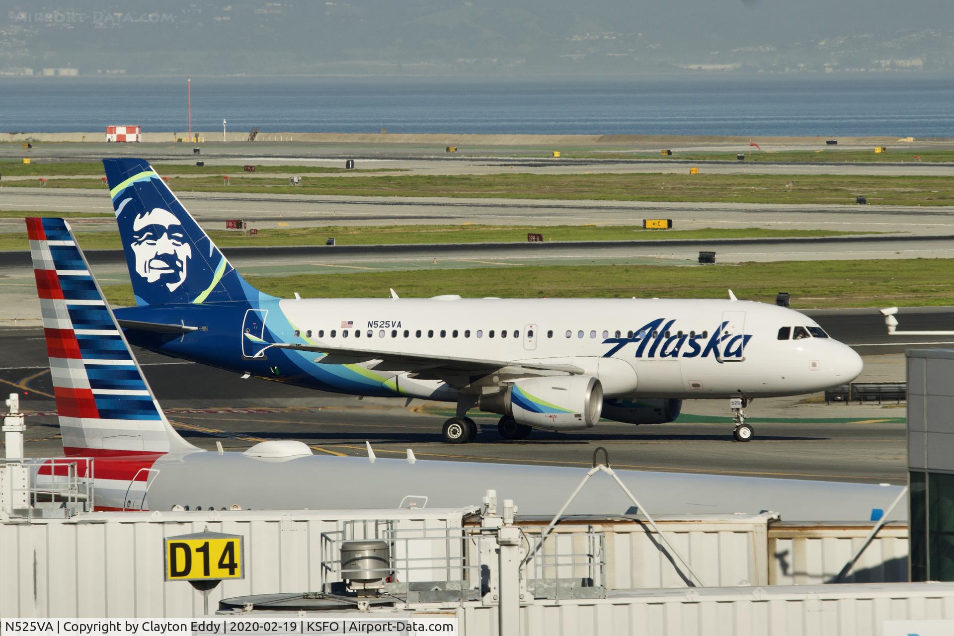 N525VA, 2007 Airbus A319-112 C/N 3324, SFO 2020.