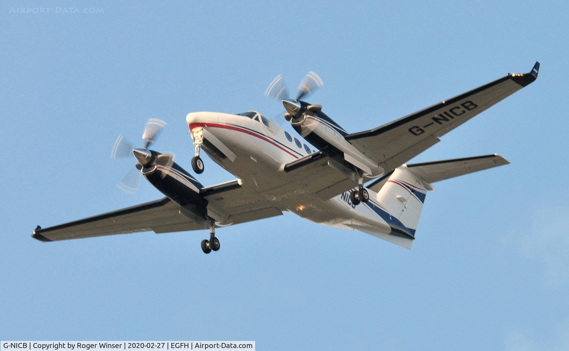 G-NICB, 2019 Beech B200GT King Air C/N BY-352, King Air operated by DragonFly Aviation Services making a practice approach to Runway 22.