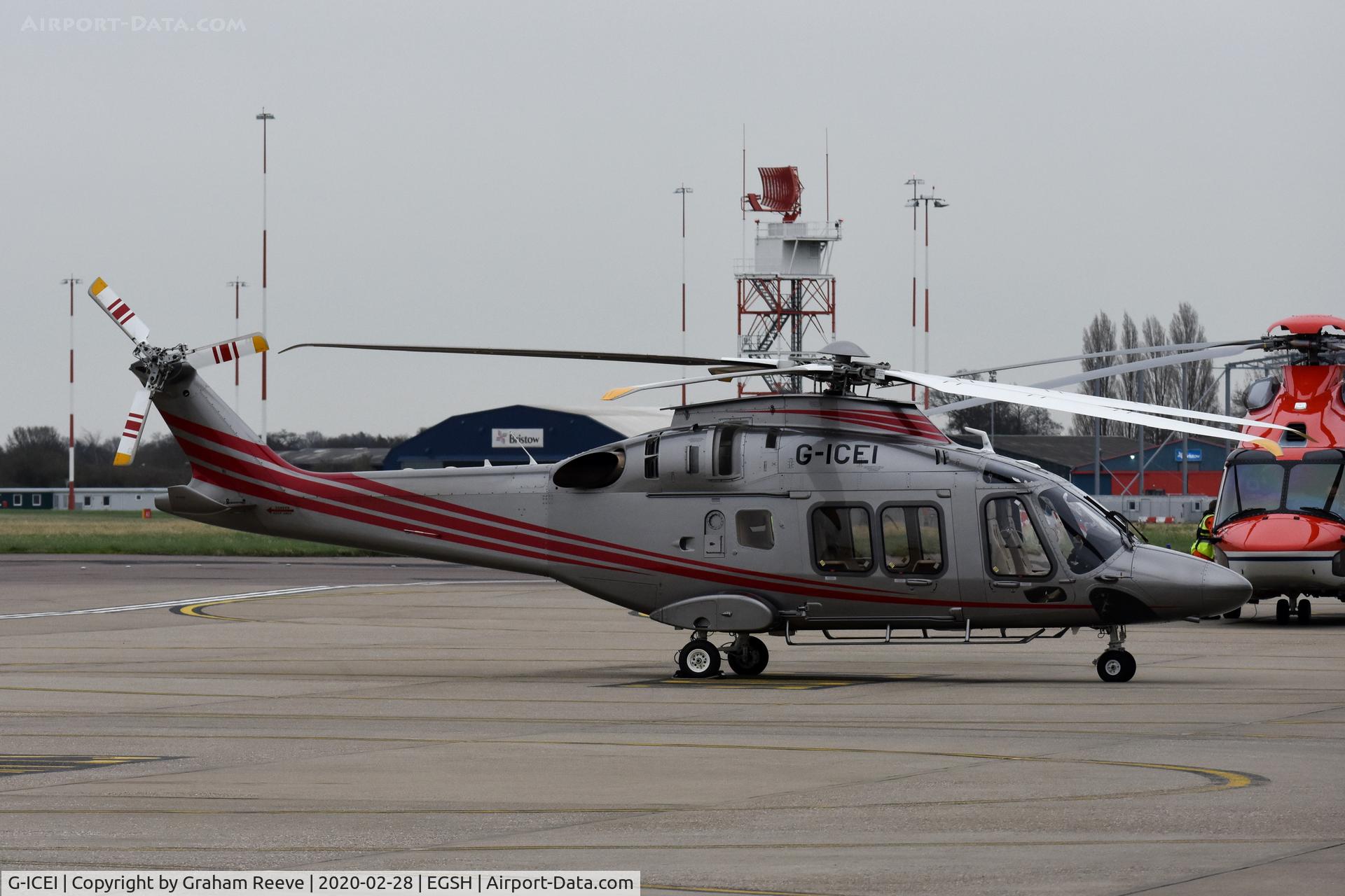 G-ICEI, 2017 Leonardo AW-169 C/N 69065, Parked at Norwich.