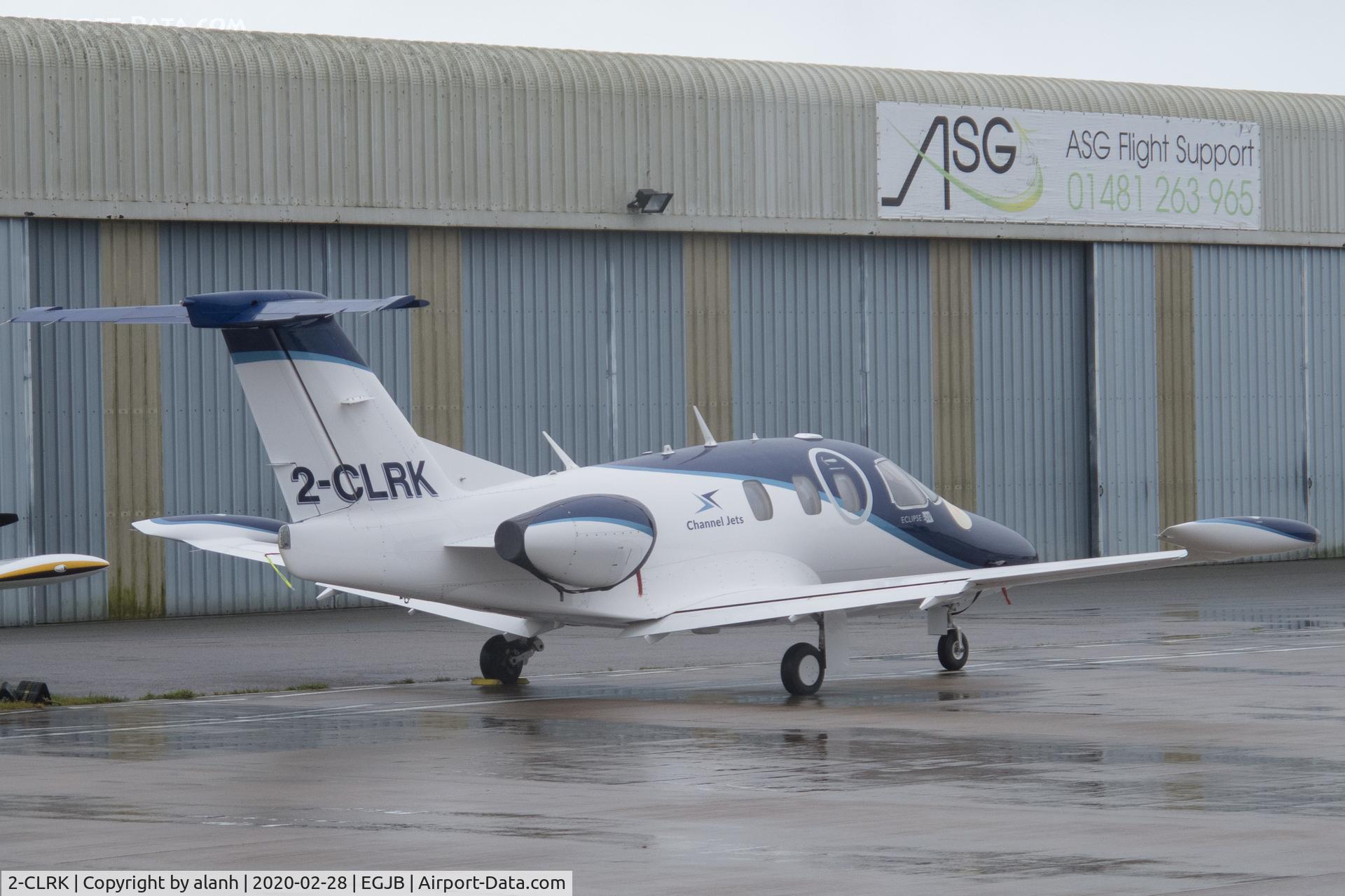 2-CLRK, 2007 Eclipse Aviation Corp EA500 C/N 000072, Parked outside ASG, Guernsey