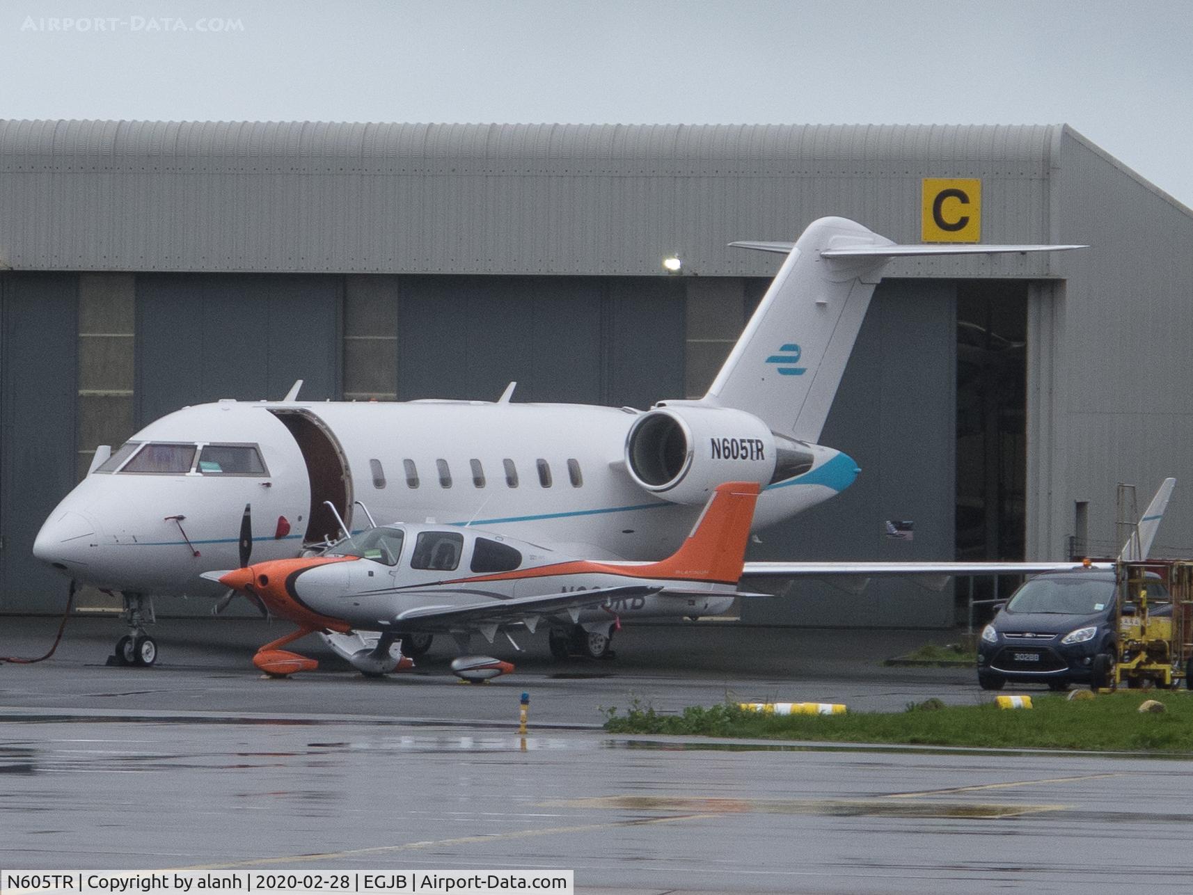 N605TR, 2007 Bombardier Challenger 605 (CL-600-2B16) C/N 5715, At ASG, Guernsey, after registration change from 9H-VPB