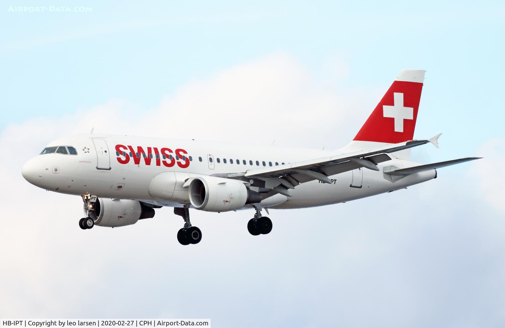HB-IPT, 1997 Airbus A319-112 C/N 727, Copenhagen 27.2.2020