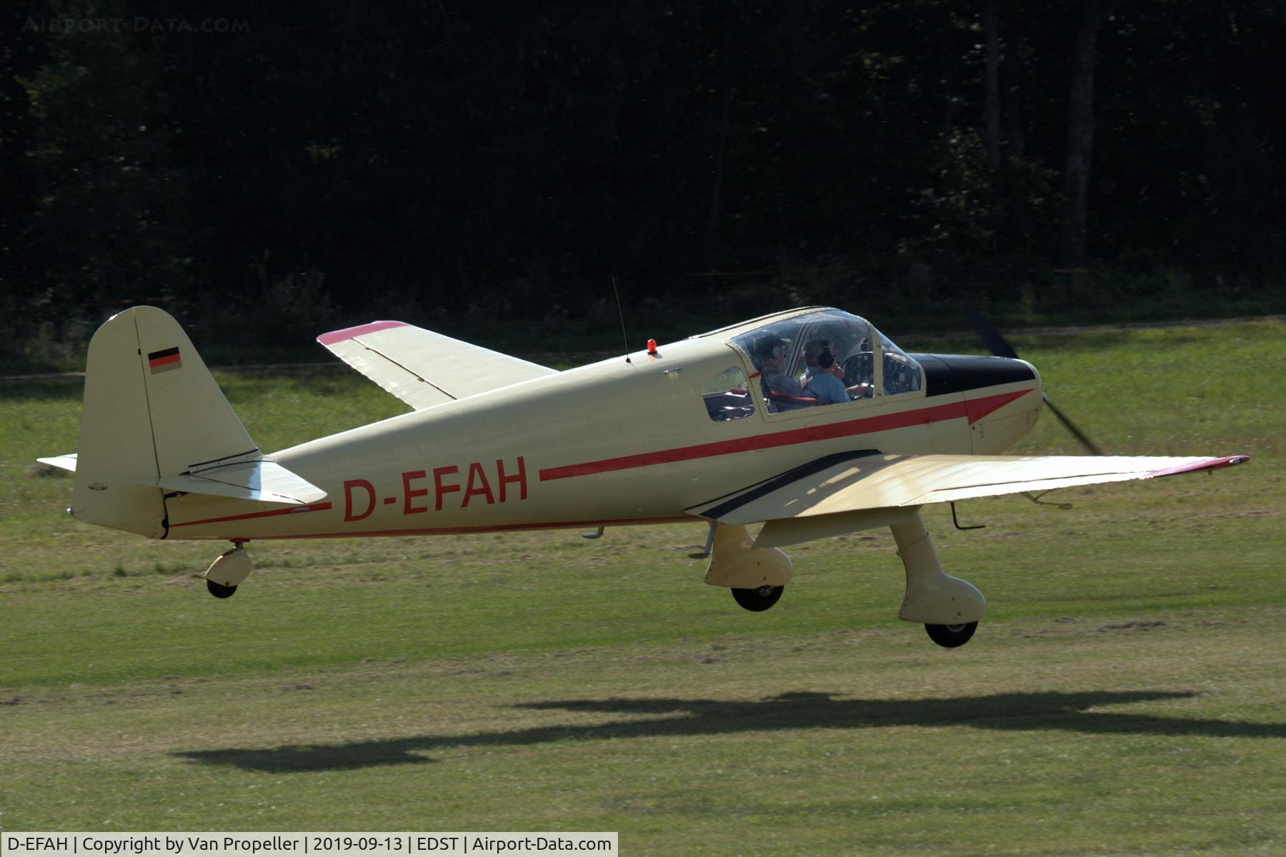 D-EFAH, 1960 Klemm Kl-107C C/N 136, Klemm Kl 107 C landing at Hahnweide airfield, Germany. OTT 2019