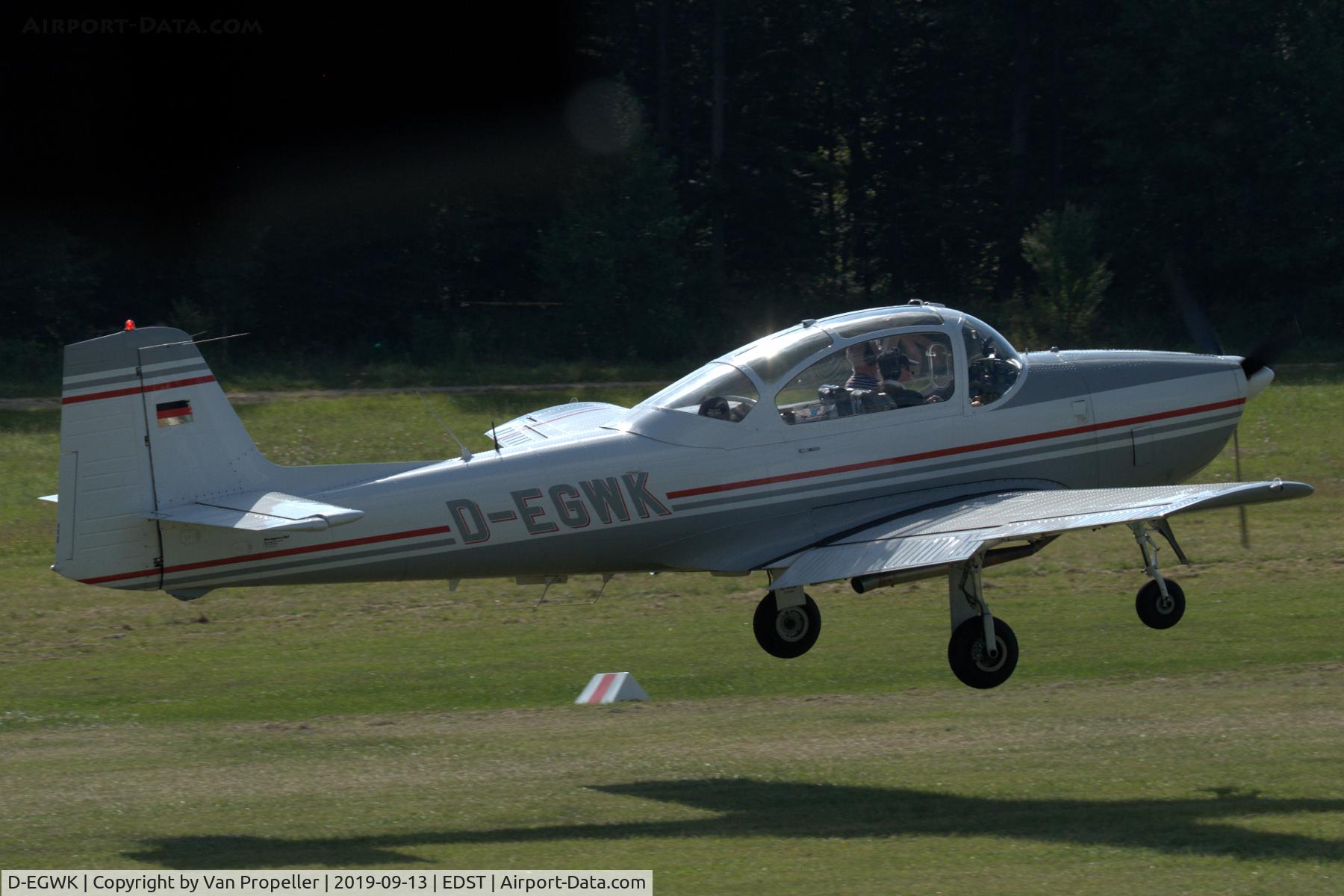 D-EGWK, 1960 Focke-Wulf FWP-149D C/N 174, Focke-Wulf FWP-149D landing at Hahnweide airfield, Germany. OTT 2019