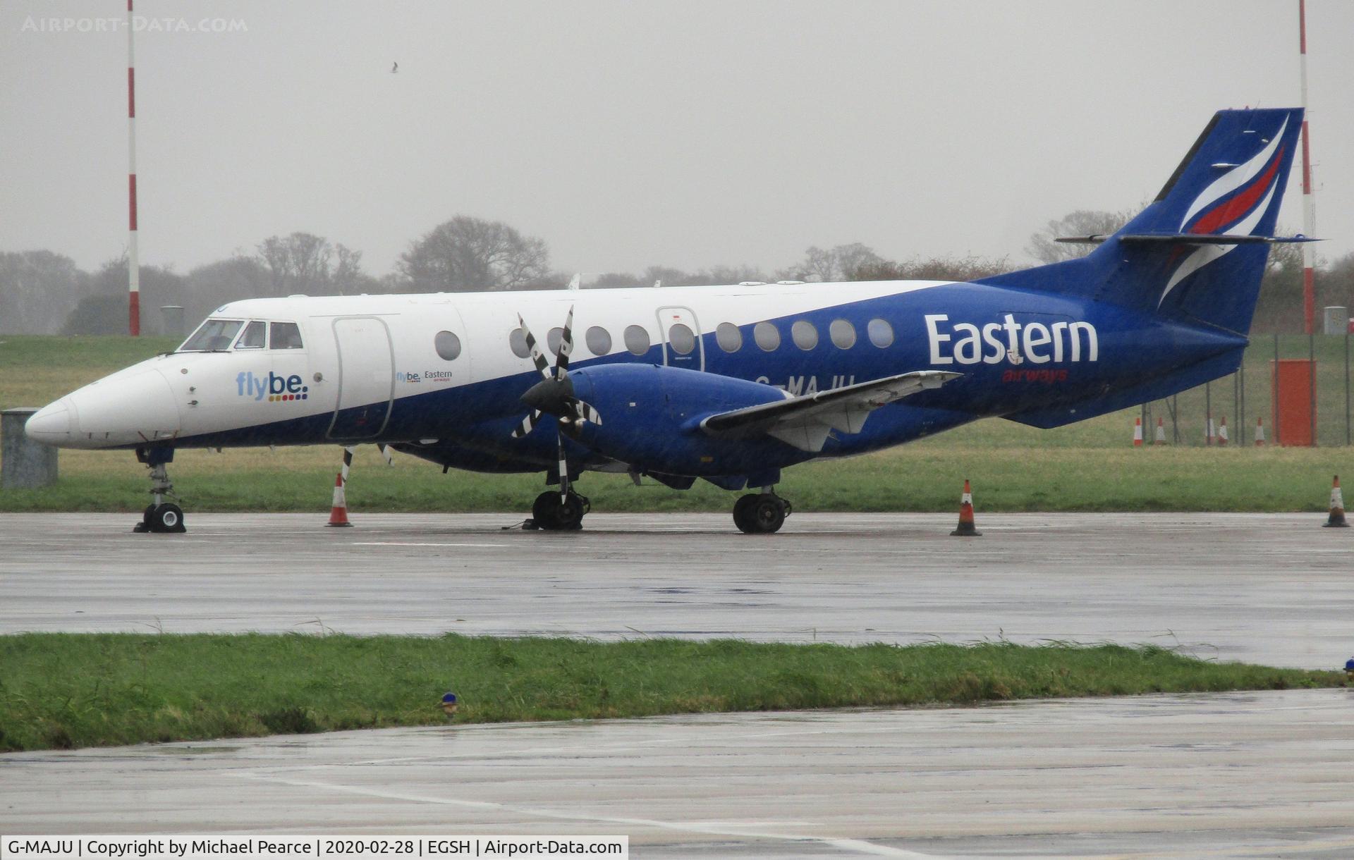 G-MAJU, 1995 British Aerospace Jetstream 41 C/N 41071, Parked on Stand 7 on a visit from Warton (WRT).